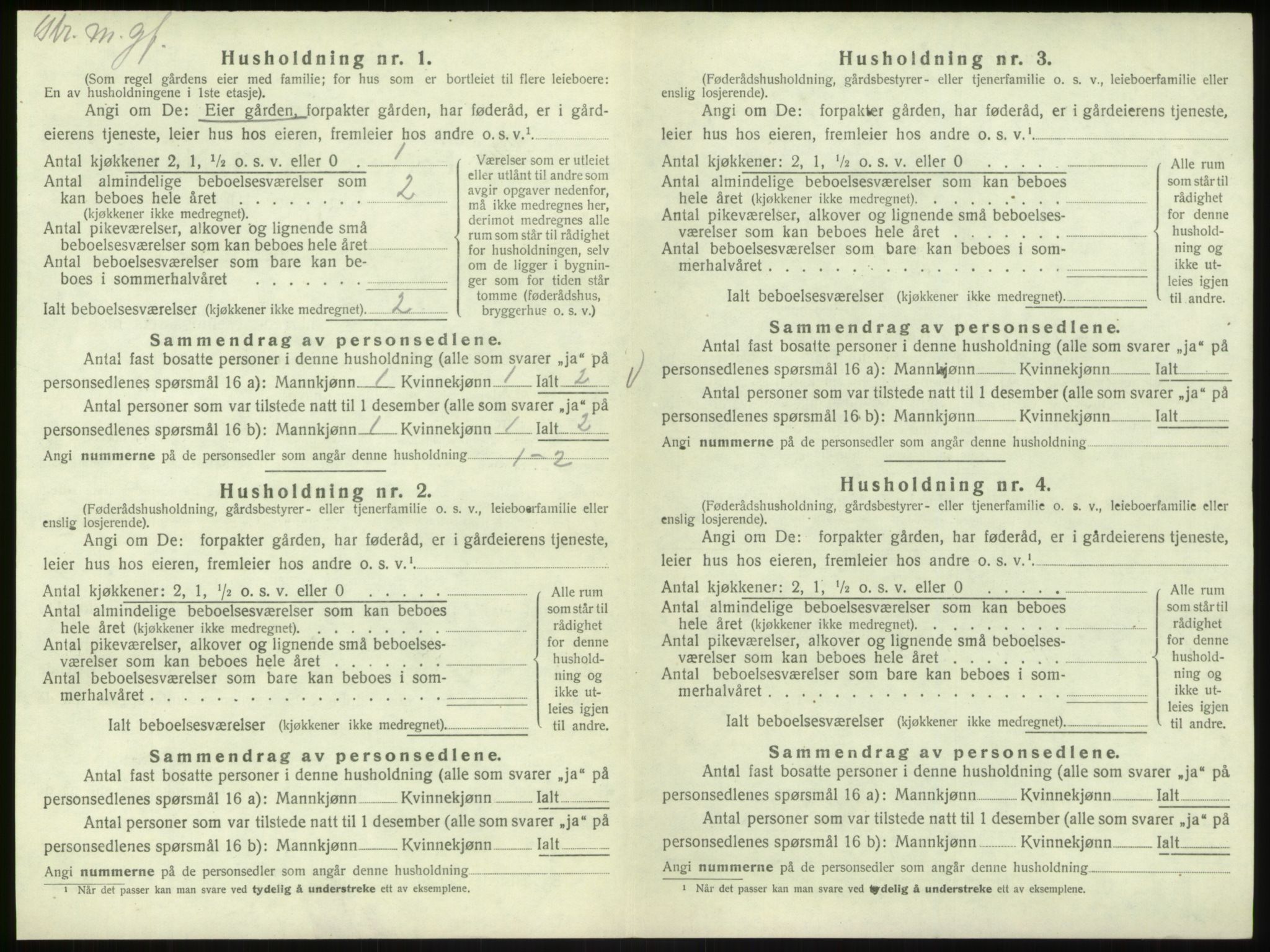 SAB, 1920 census for Bruvik, 1920, p. 276