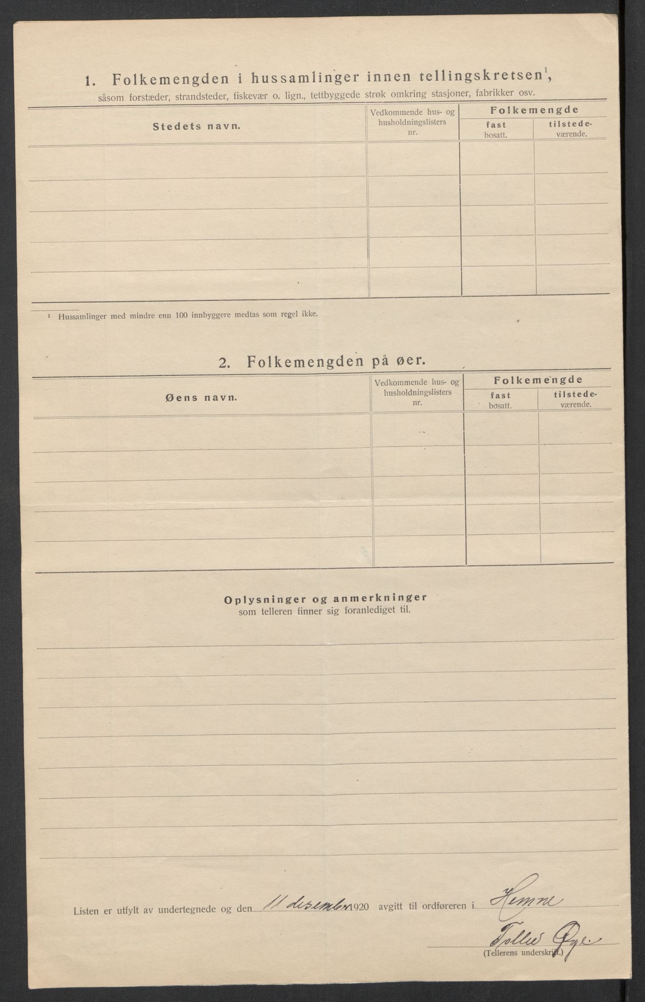 SAT, 1920 census for Hemne, 1920, p. 32