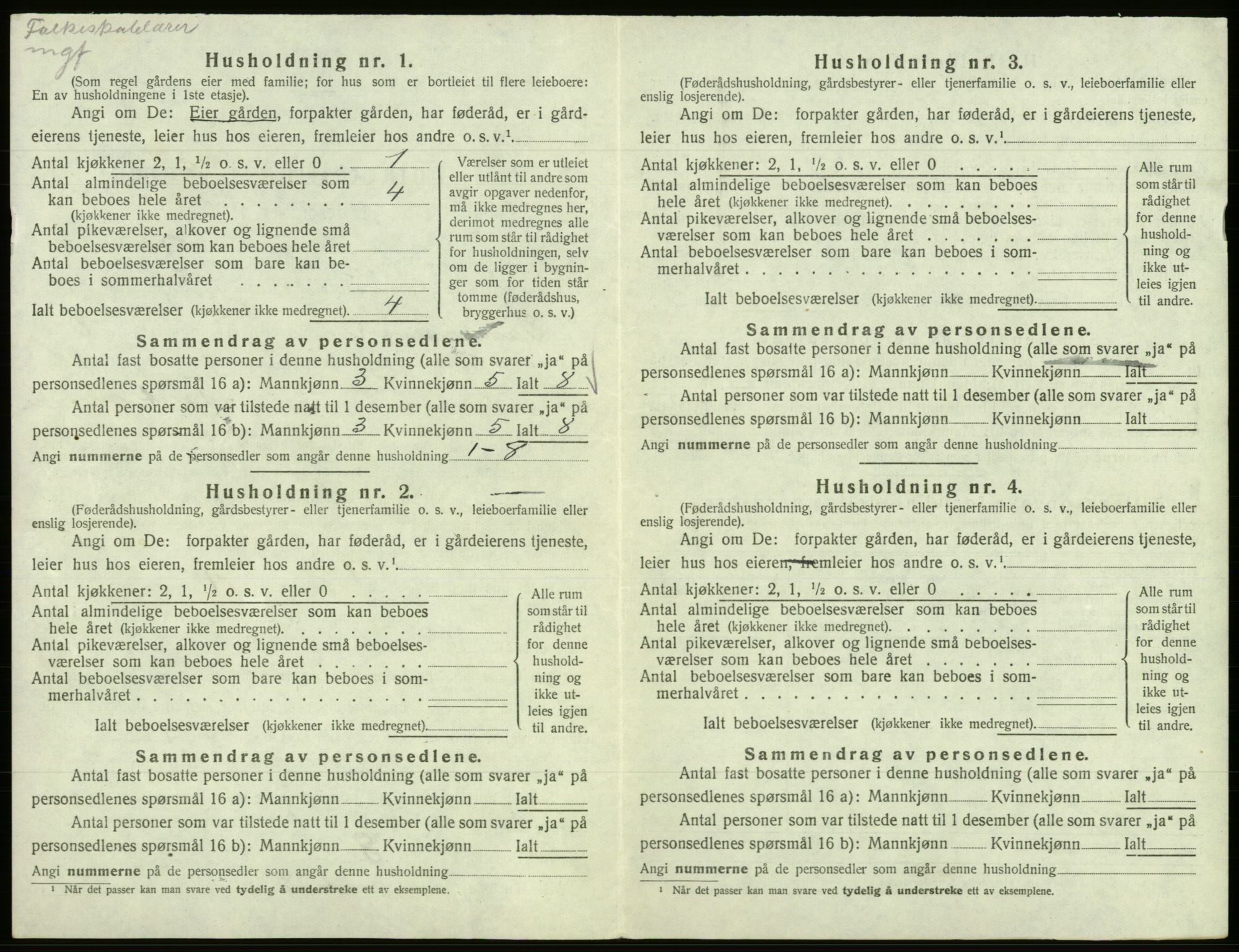 SAB, 1920 census for Samnanger, 1920, p. 464