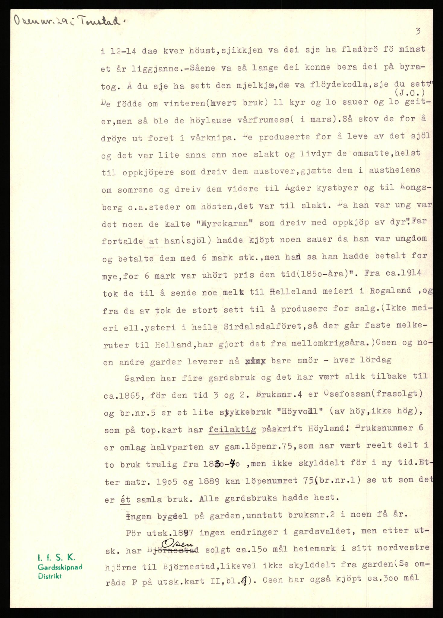 Instituttet for sammenlignende kulturforskning, RA/PA-0424/H/L0169: Eske D159: Manuskripter (1.trykk) distriktsgransking, 1922-1990, p. 613