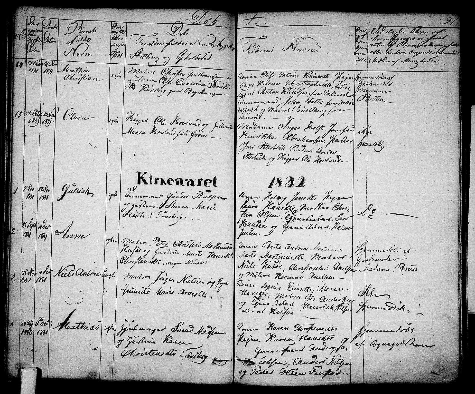 Tønsberg kirkebøker, SAKO/A-330/F/Fa/L0005: Parish register (official) no. I 5, 1827-1836, p. 90-91