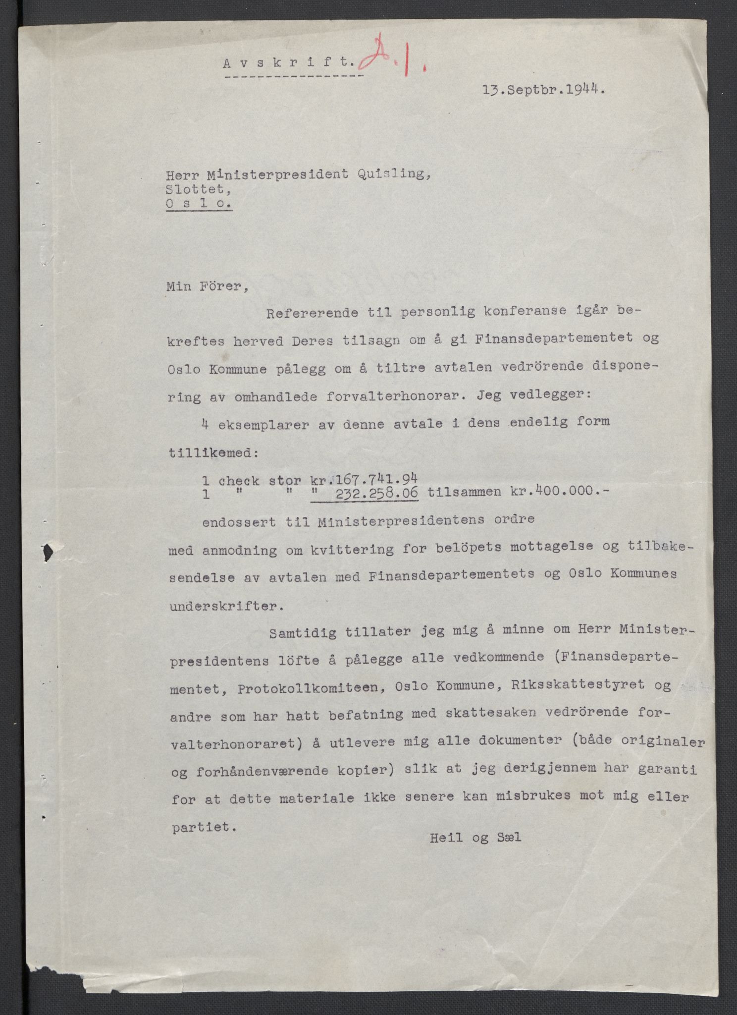 Landssvikarkivet, Oslo politikammer, AV/RA-S-3138-01/D/Da/L0003: Dnr. 29, 1945, p. 2697