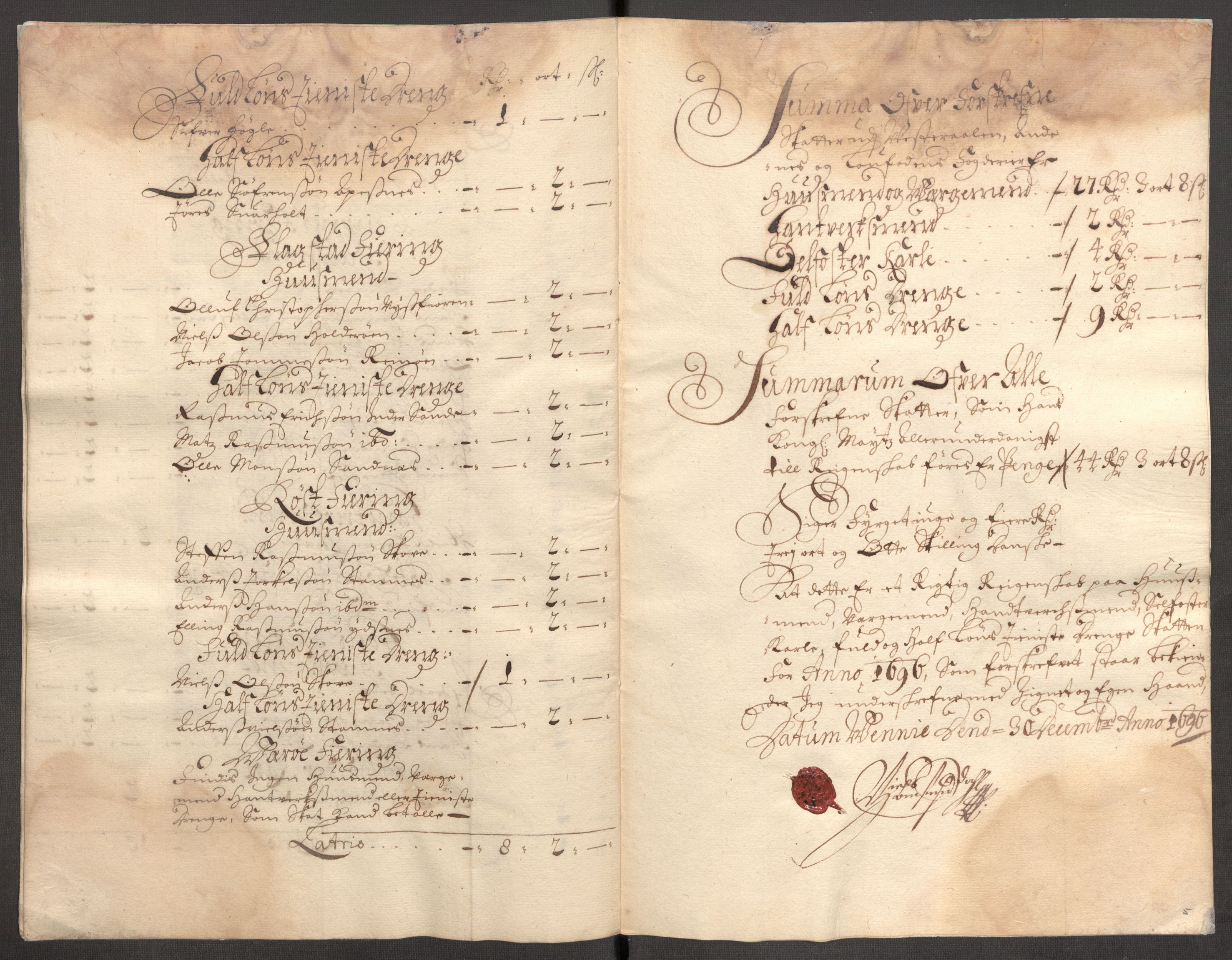 Rentekammeret inntil 1814, Reviderte regnskaper, Fogderegnskap, AV/RA-EA-4092/R67/L4678: Fogderegnskap Vesterålen, Andenes og Lofoten, 1696-1708, p. 46