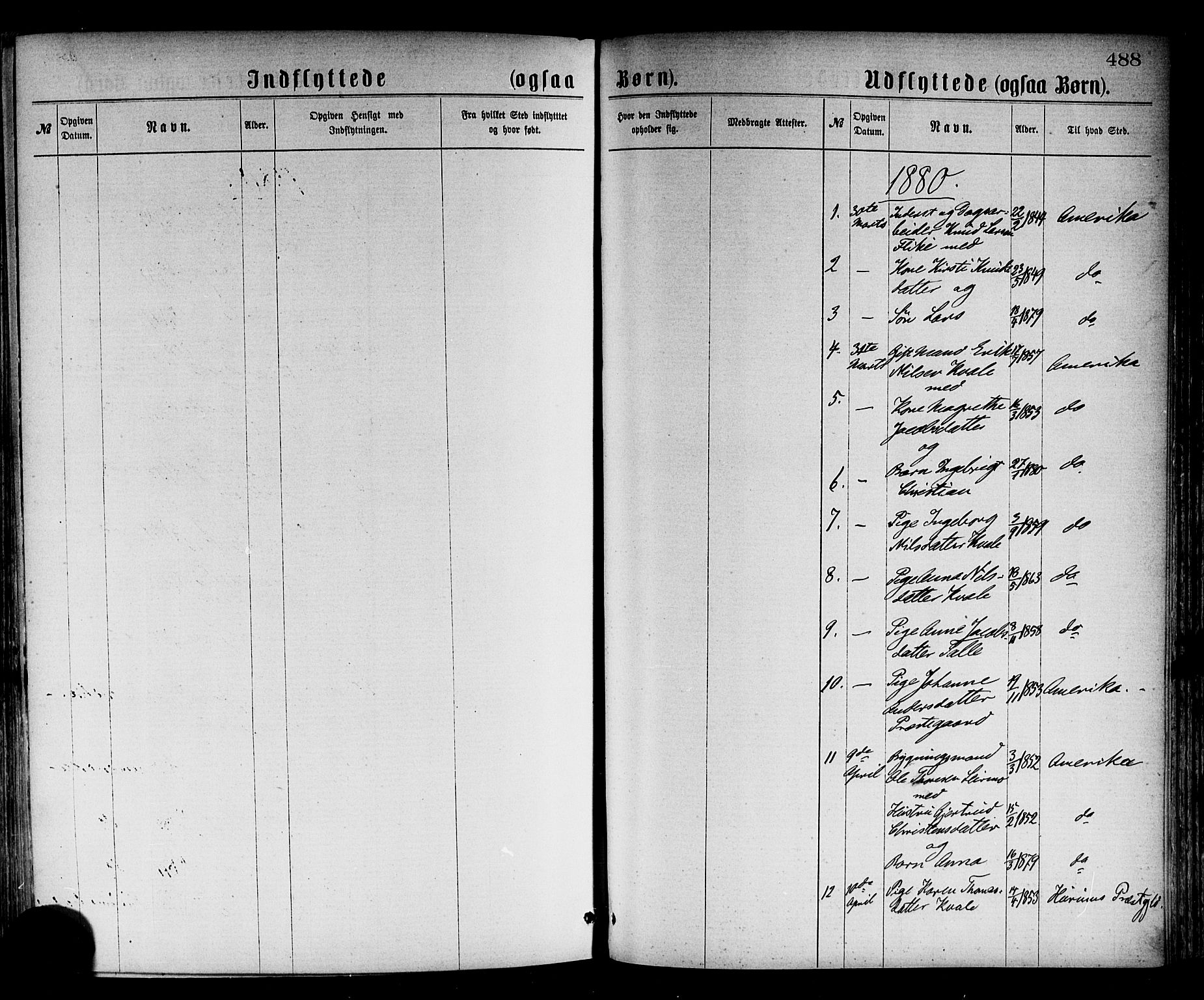Luster sokneprestembete, SAB/A-81101/H/Haa/Haaa/L0010: Parish register (official) no. A 10, 1871-1886, p. 488