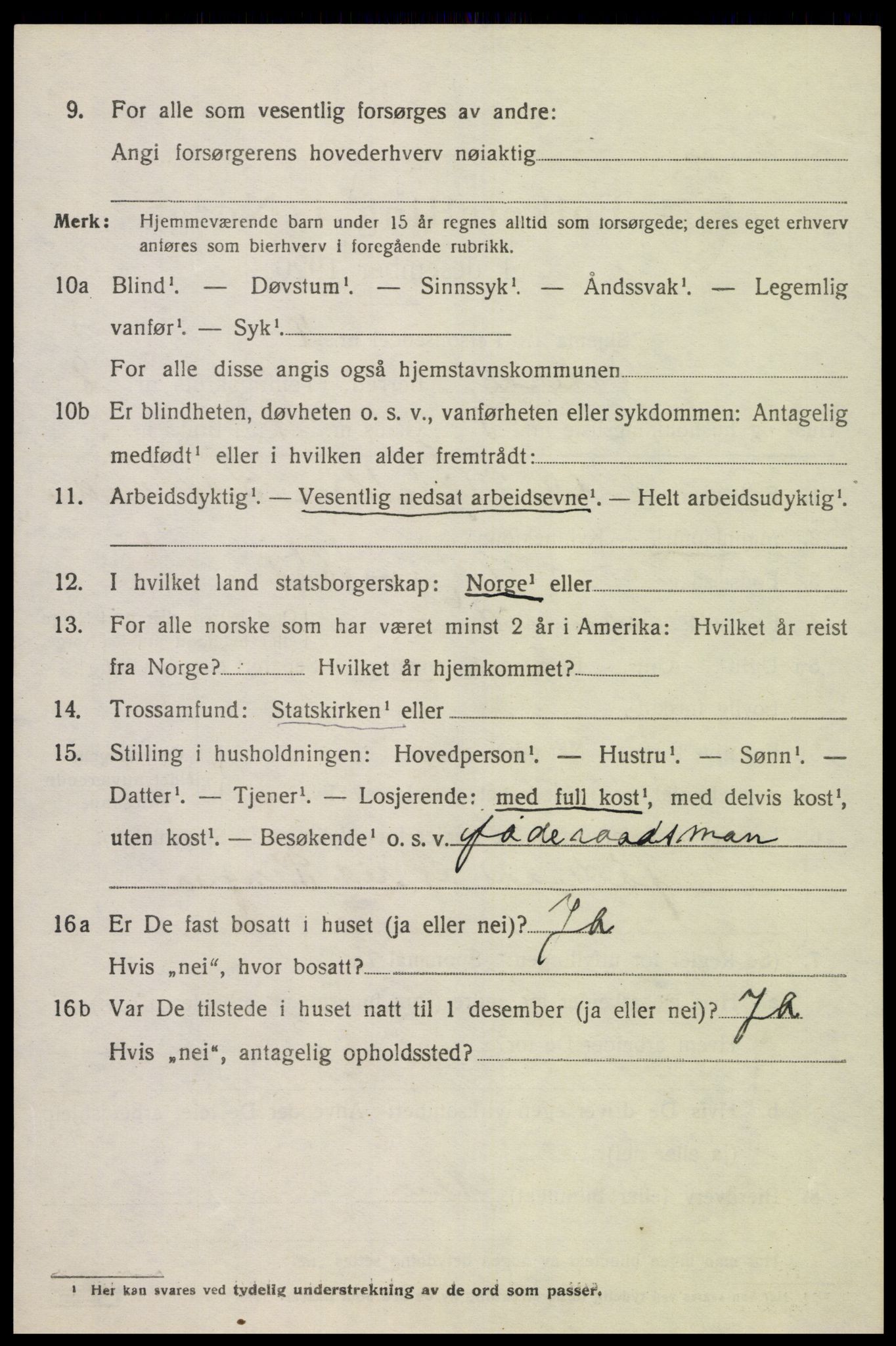 SAK, 1920 census for Åseral, 1920, p. 2469