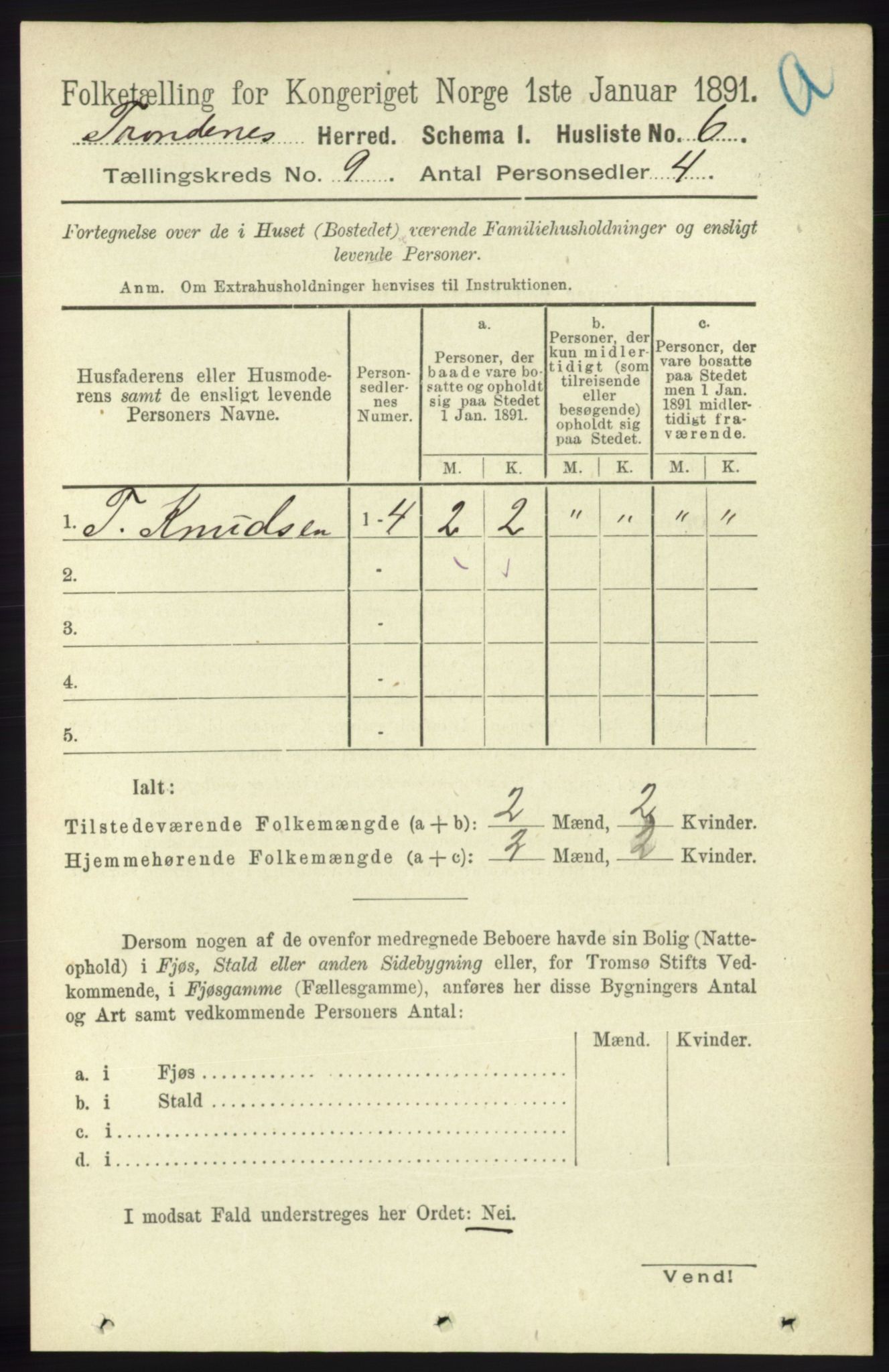 RA, 1891 census for 1914 Trondenes, 1891, p. 6268