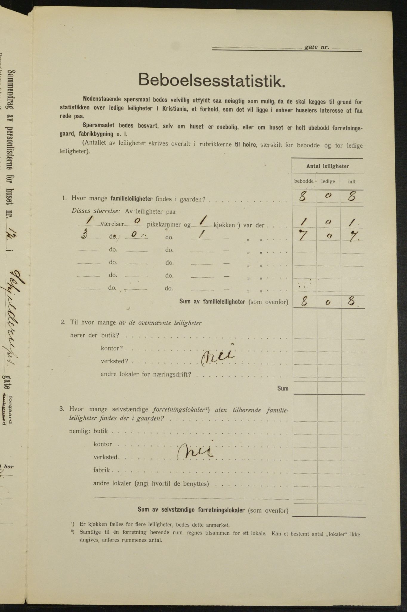 OBA, Municipal Census 1913 for Kristiania, 1913, p. 95807