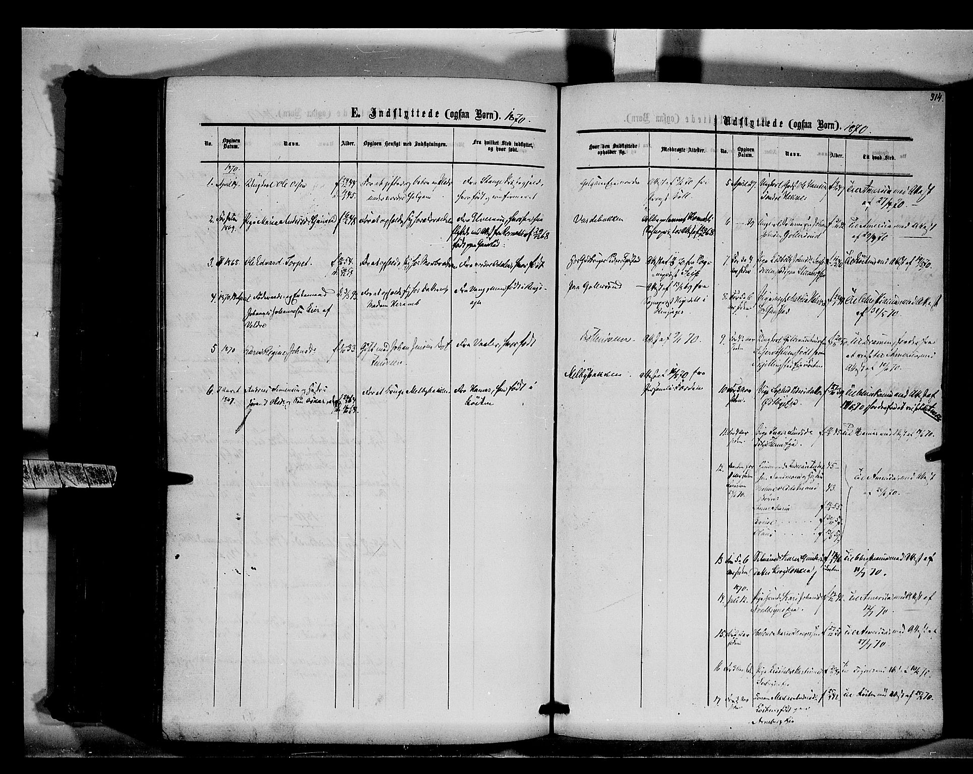 Romedal prestekontor, SAH/PREST-004/K/L0005: Parish register (official) no. 5, 1862-1874, p. 314