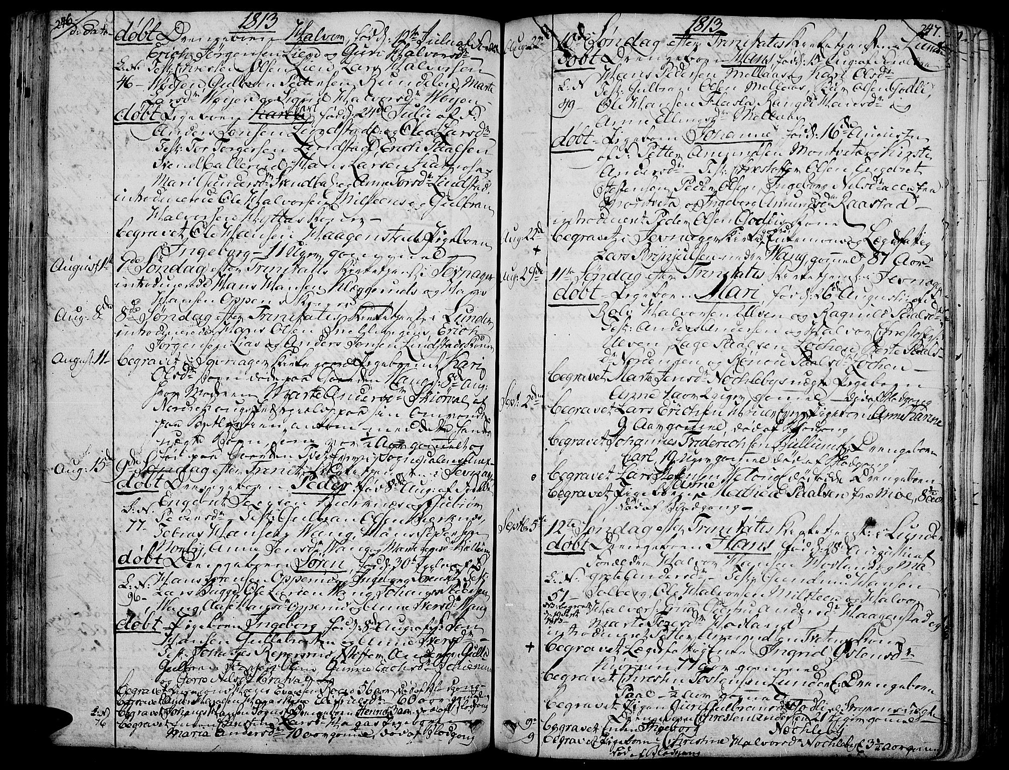 Jevnaker prestekontor, AV/SAH-PREST-116/H/Ha/Haa/L0004: Parish register (official) no. 4, 1800-1861, p. 246-247