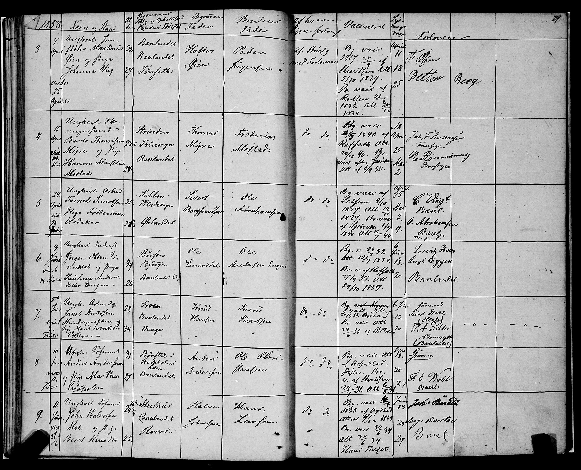Ministerialprotokoller, klokkerbøker og fødselsregistre - Sør-Trøndelag, SAT/A-1456/604/L0187: Parish register (official) no. 604A08, 1847-1878, p. 27