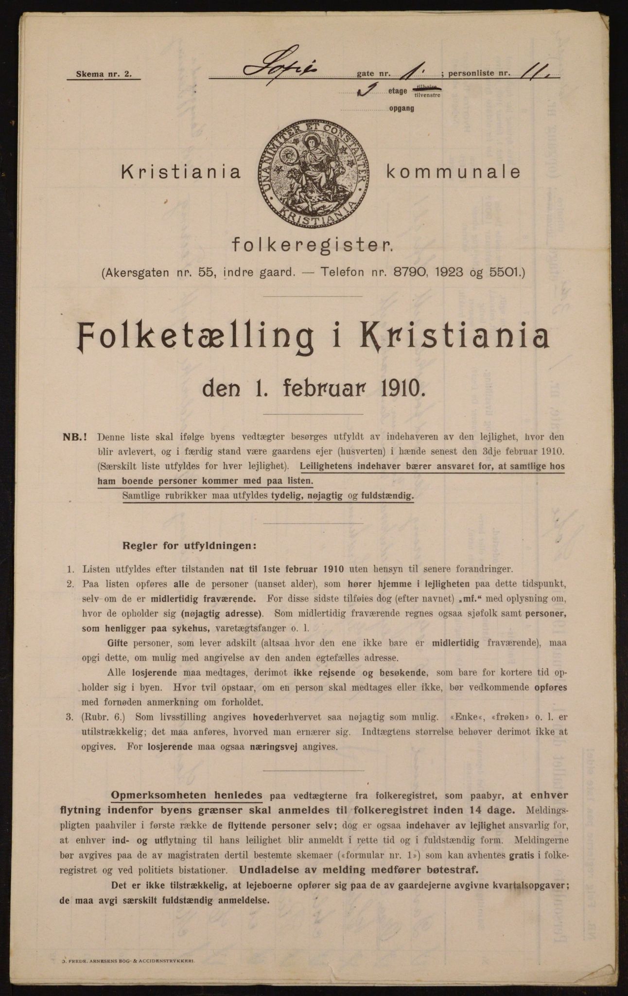 OBA, Municipal Census 1910 for Kristiania, 1910, p. 94053