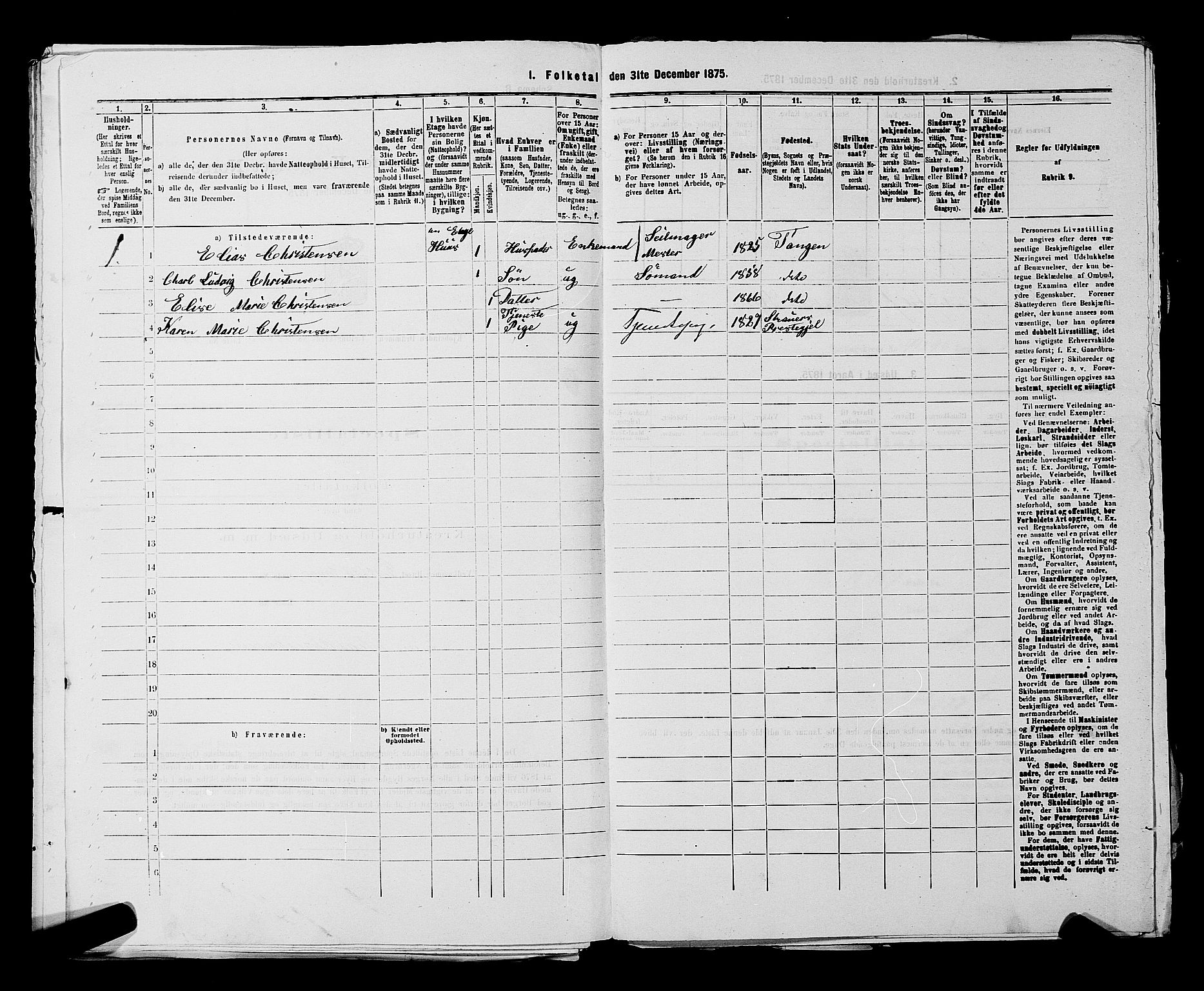 SAKO, 1875 census for 0602 Drammen, 1875, p. 3668
