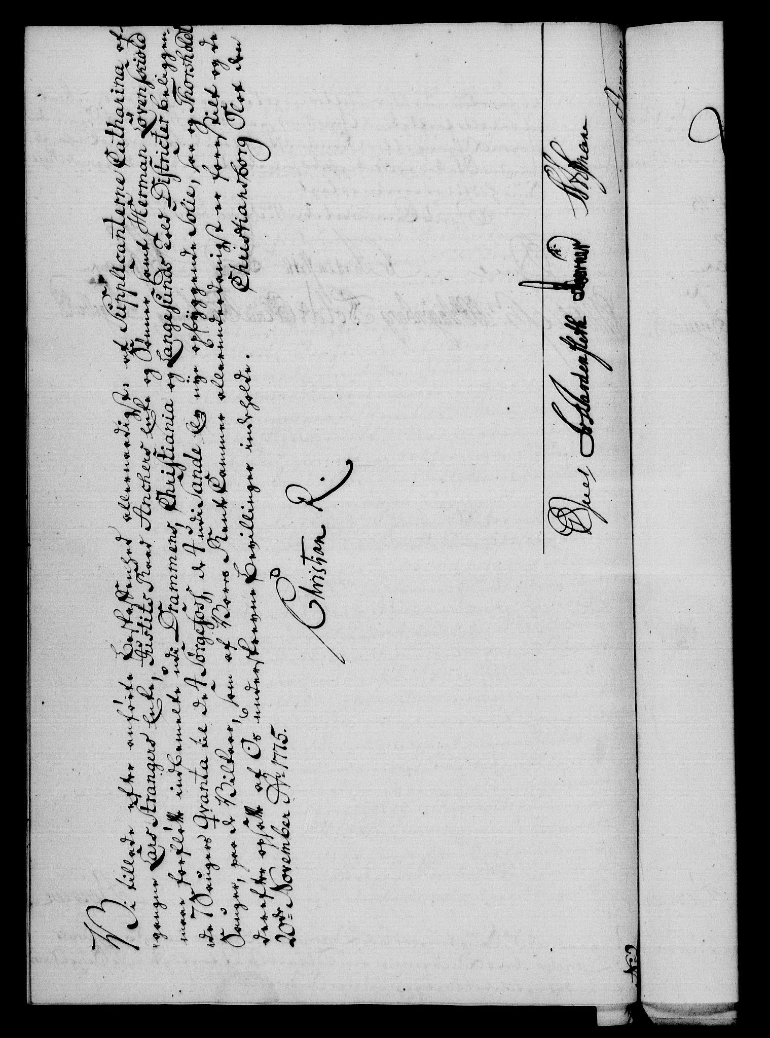 Rentekammeret, Kammerkanselliet, RA/EA-3111/G/Gf/Gfa/L0057: Norsk relasjons- og resolusjonsprotokoll (merket RK 52.57), 1775, p. 201