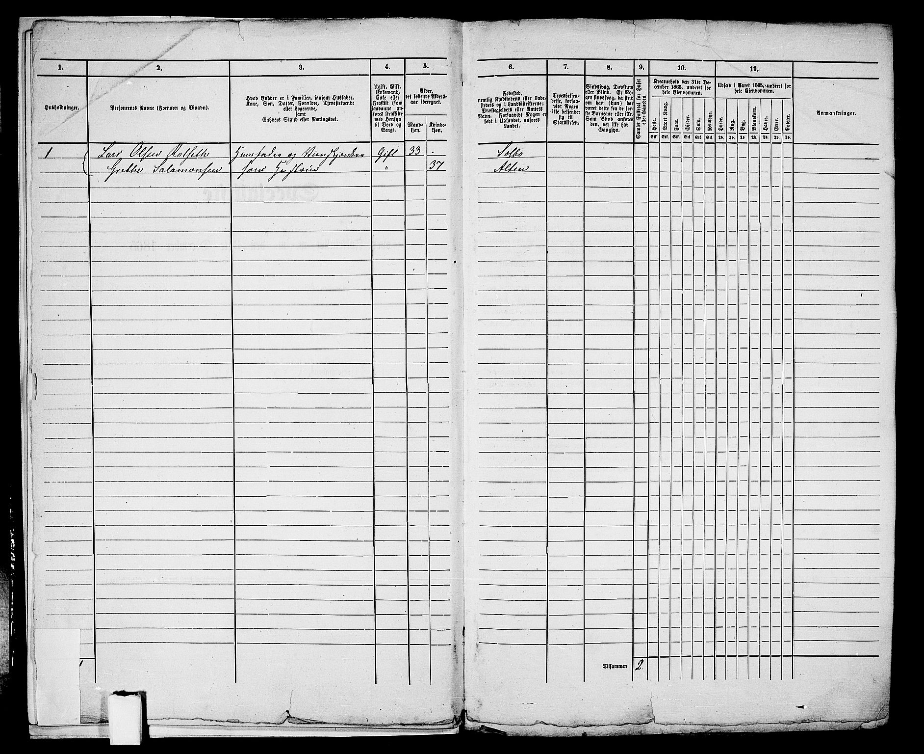 RA, 1865 census for Hammerfest/Hammerfest, 1865, p. 9