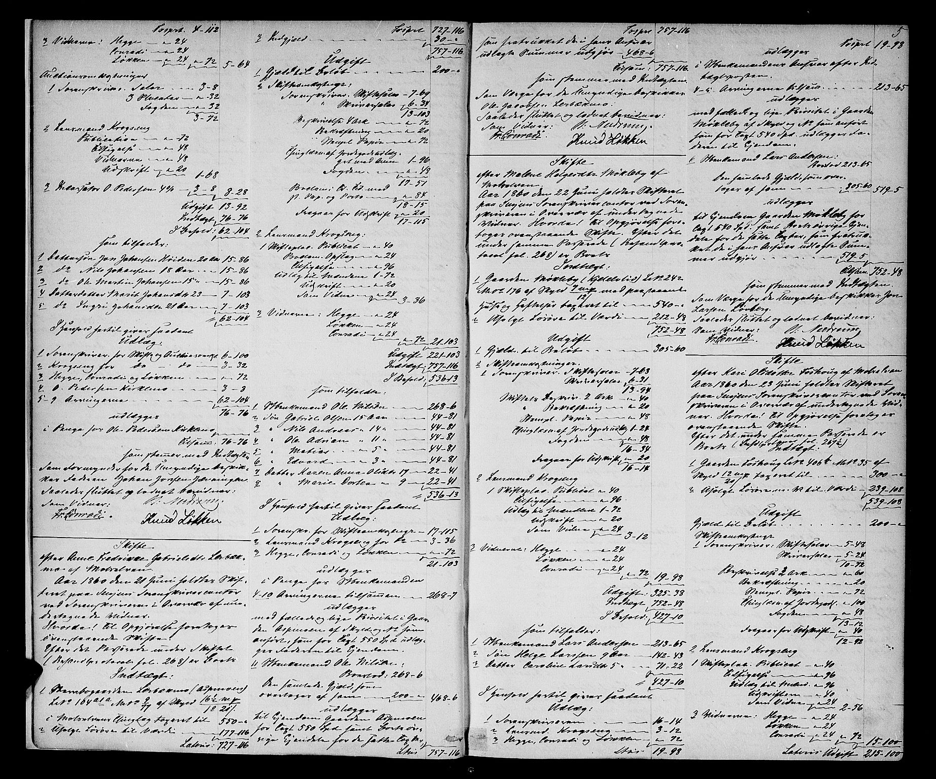 Senja sorenskriveri 1855-, AV/SATØ-S-0048/1/G/Gd/L0754: Skifteutlodningsprotokoll med register, 1859-1867, p. 4b-5a