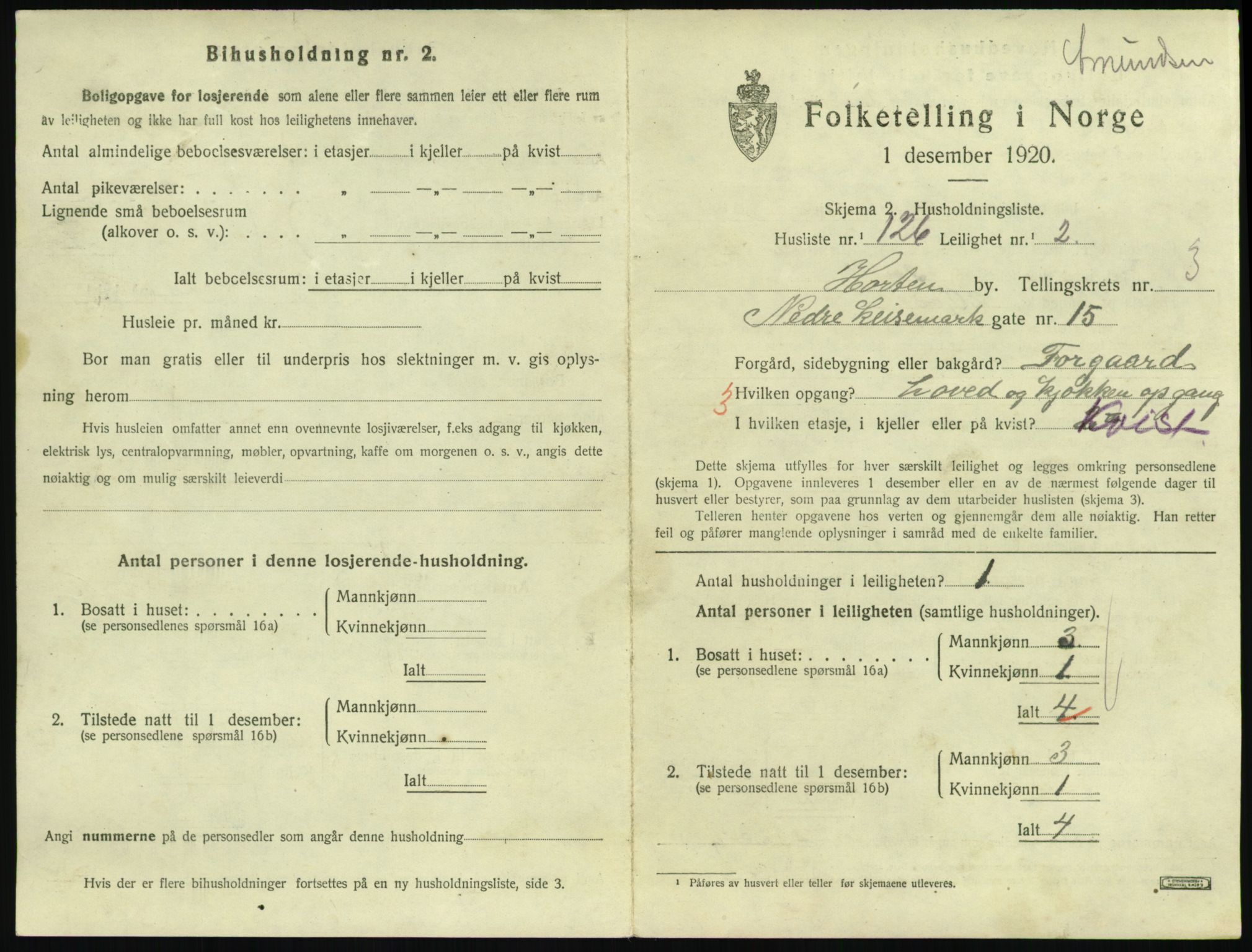 SAKO, 1920 census for Horten, 1920, p. 4551