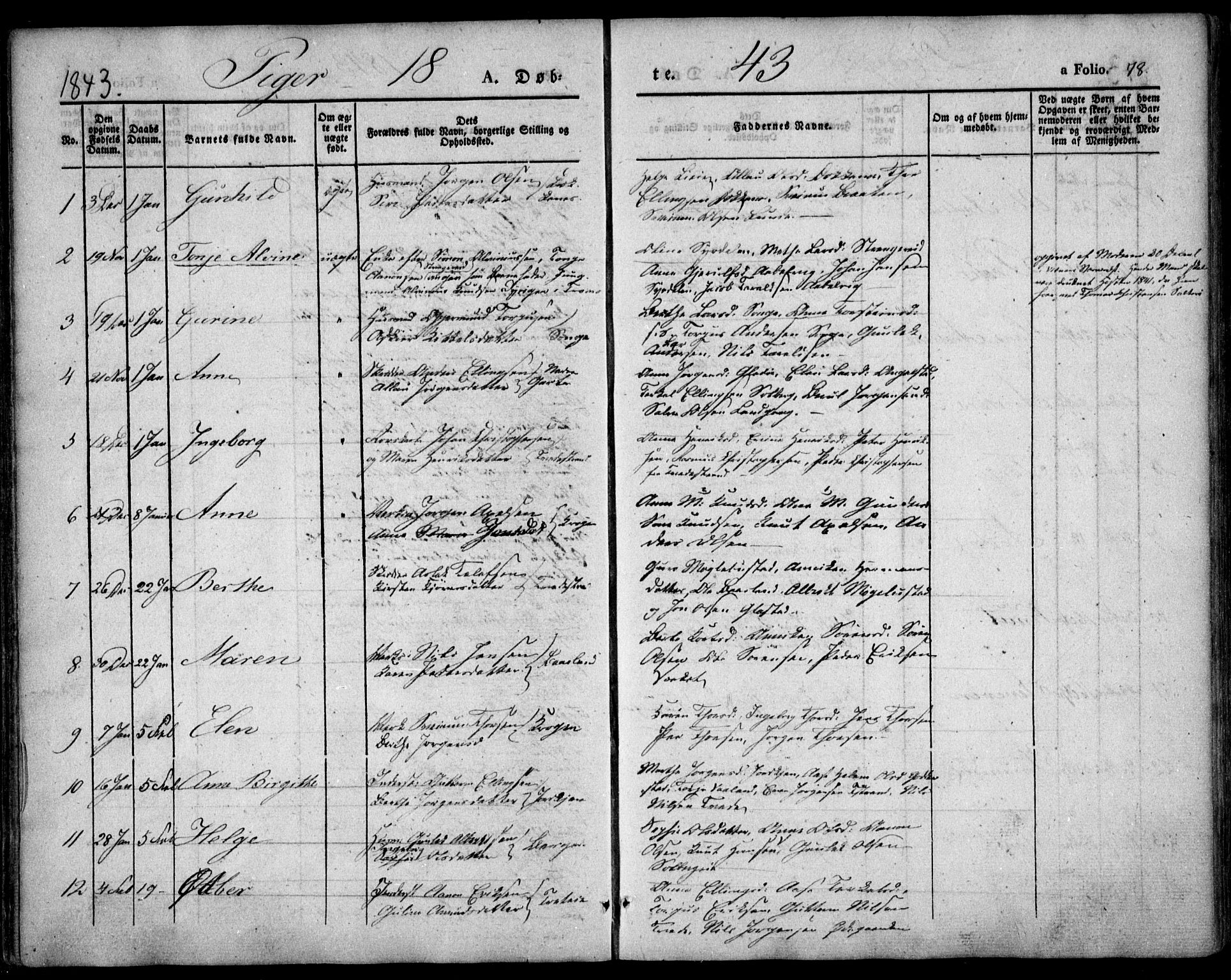 Holt sokneprestkontor, AV/SAK-1111-0021/F/Fa/L0007: Parish register (official) no. A 7, 1836-1848, p. 78