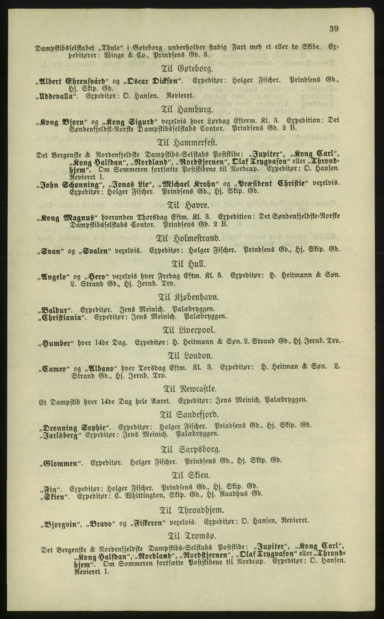 Kristiania/Oslo adressebok, PUBL/-, 1881, p. 39