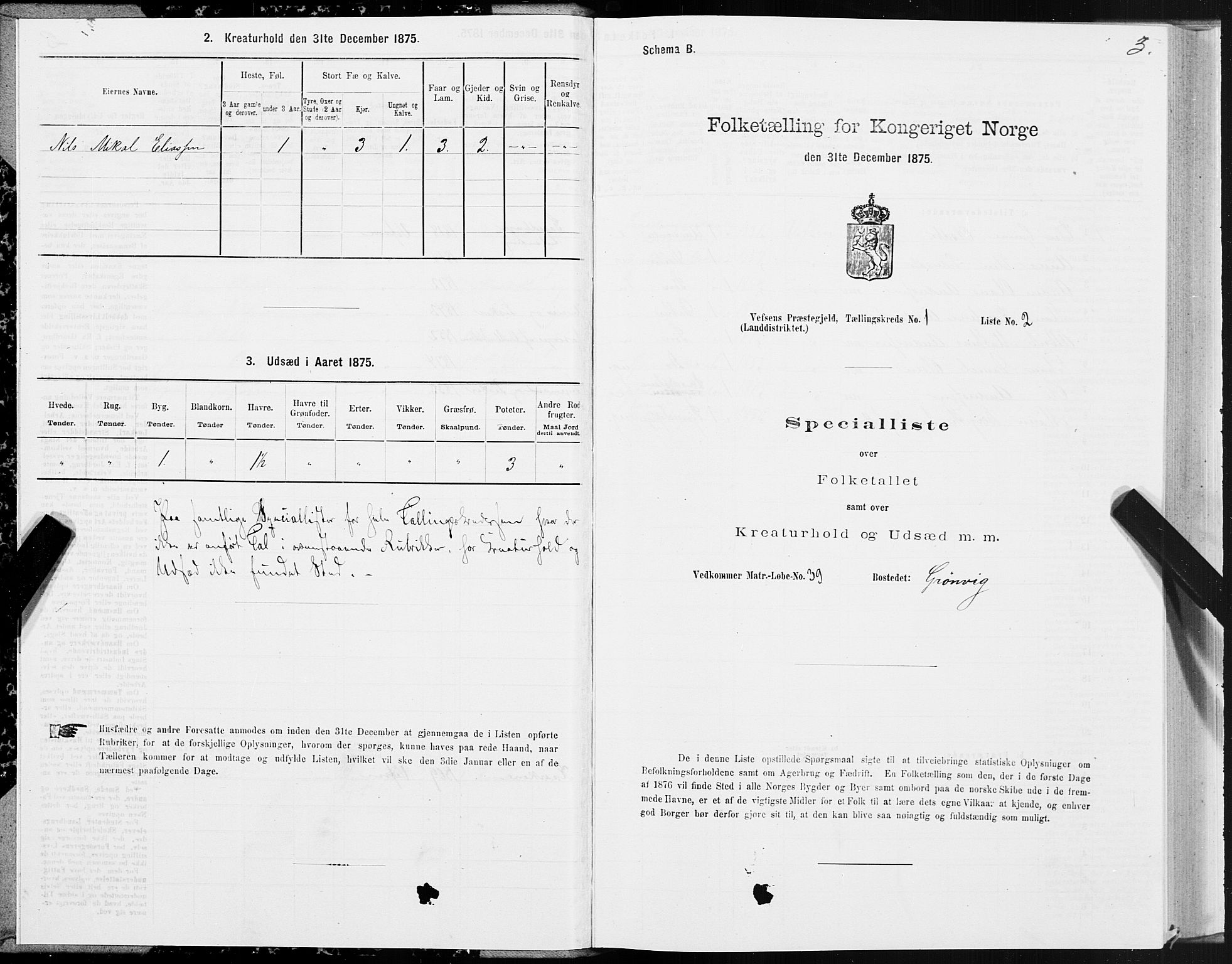 SAT, 1875 census for 1824L Vefsn/Vefsn, 1875, p. 1003