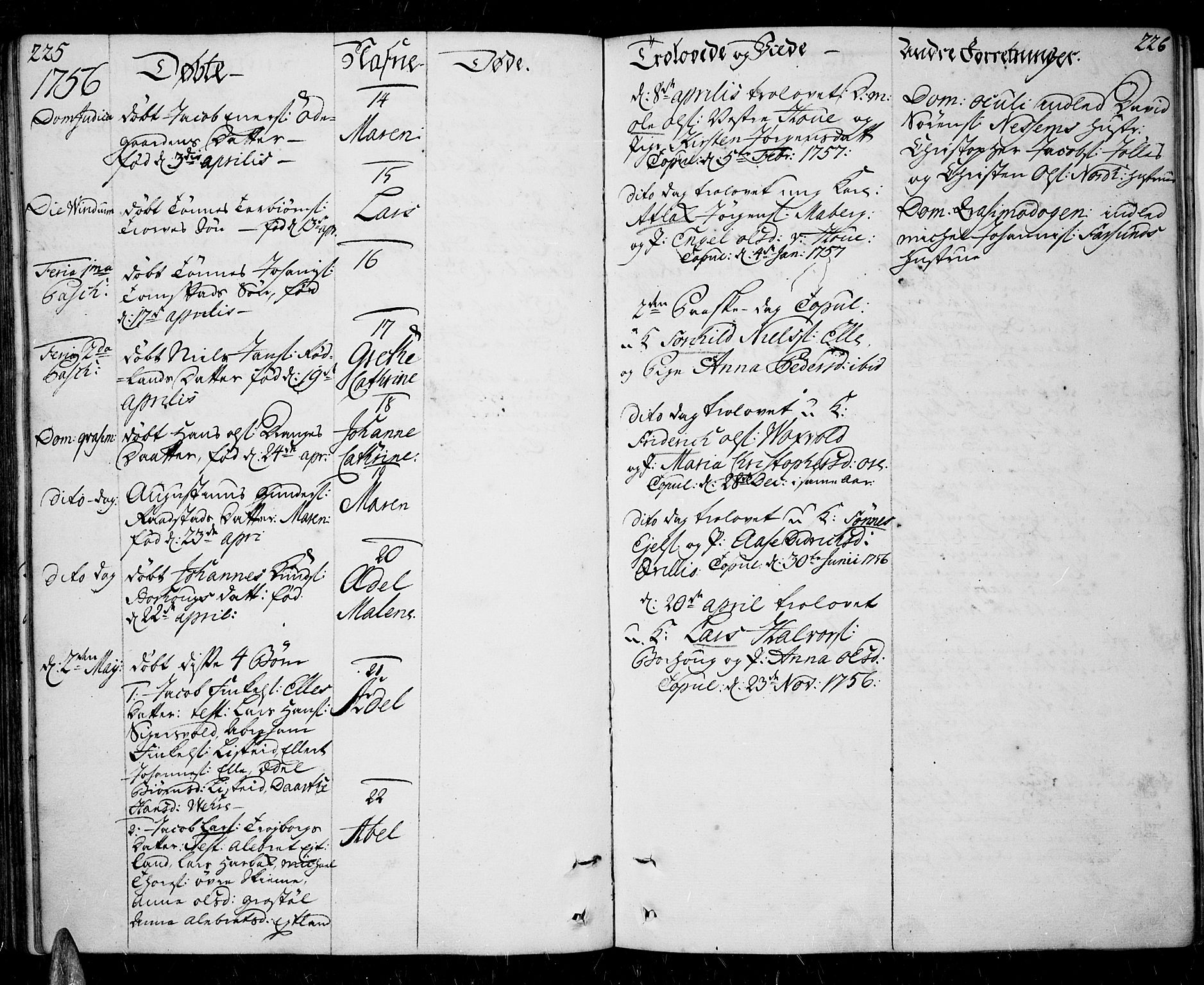 Lista sokneprestkontor, AV/SAK-1111-0027/F/Fa/L0003: Parish register (official) no. A 3 /1, 1743-1767, p. 225-226