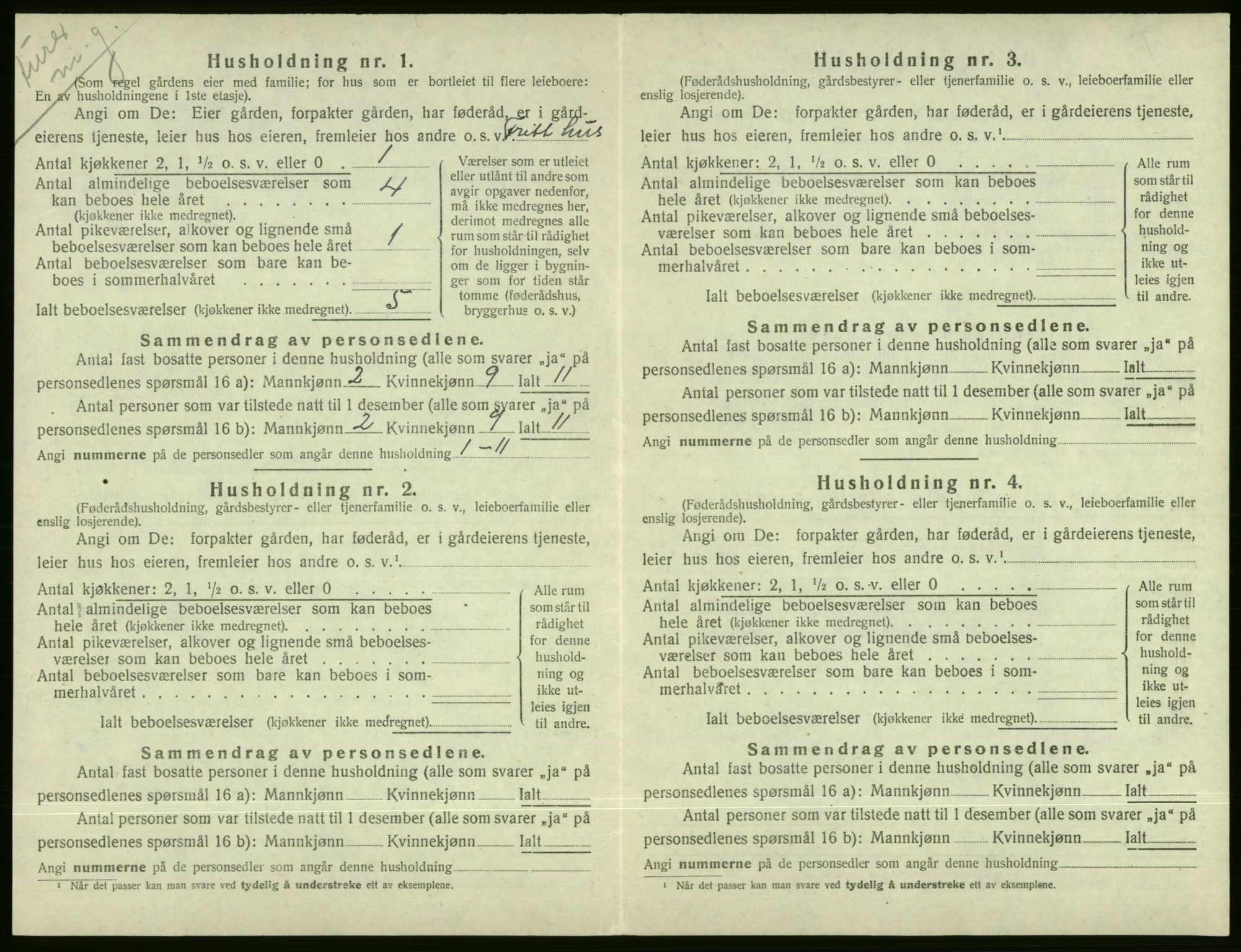 SAB, 1920 census for Voss, 1920, p. 1332