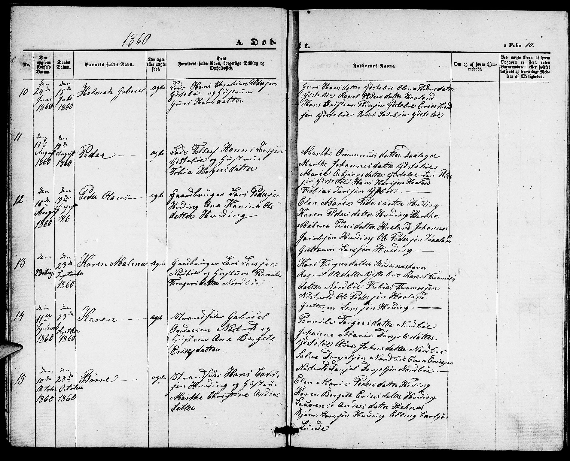 Rennesøy sokneprestkontor, SAST/A -101827/H/Ha/Hab/L0003: Parish register (copy) no. B 3, 1855-1888, p. 10