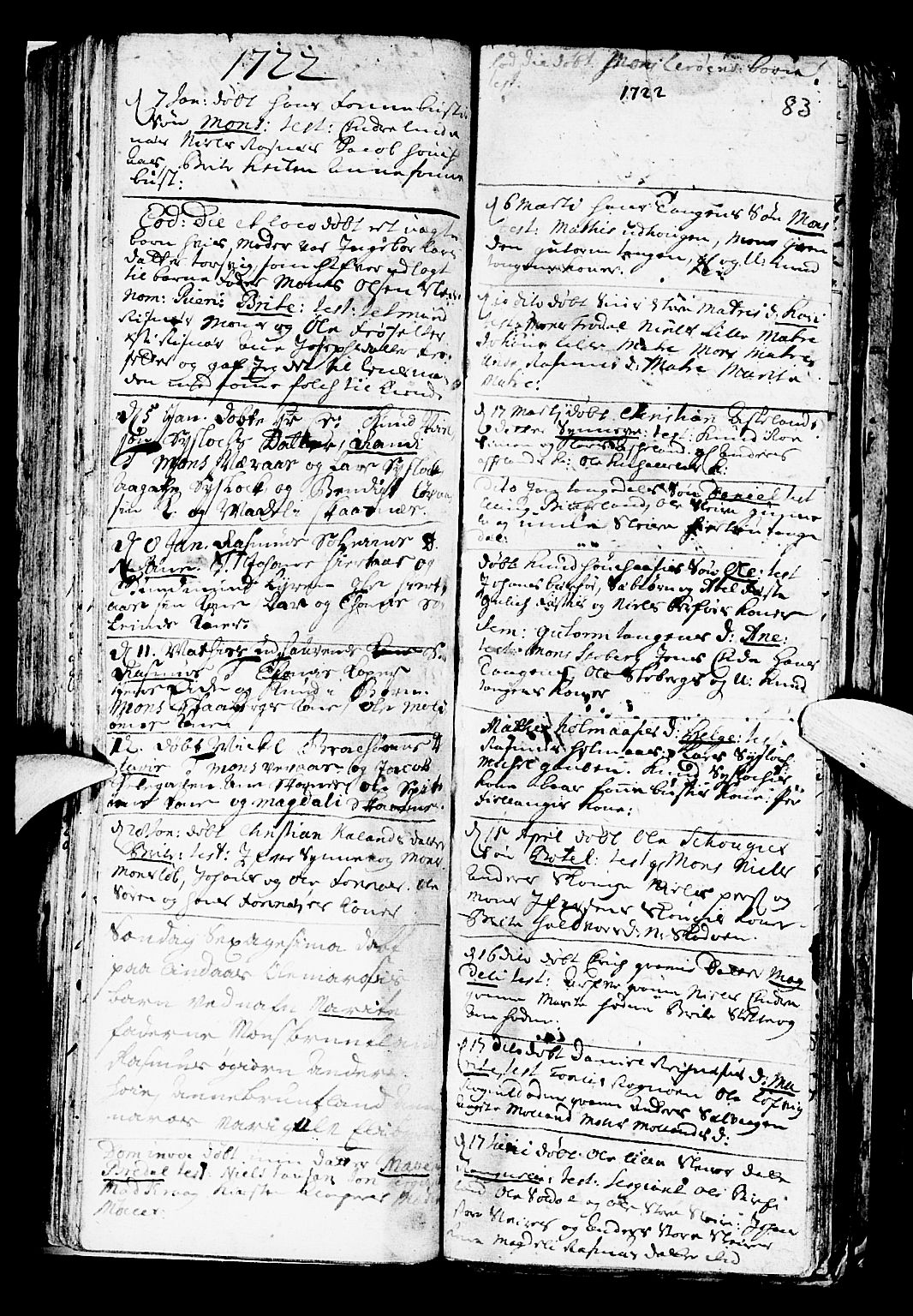 Lindås Sokneprestembete, SAB/A-76701/H/Haa: Parish register (official) no. A 1, 1699-1746, p. 83