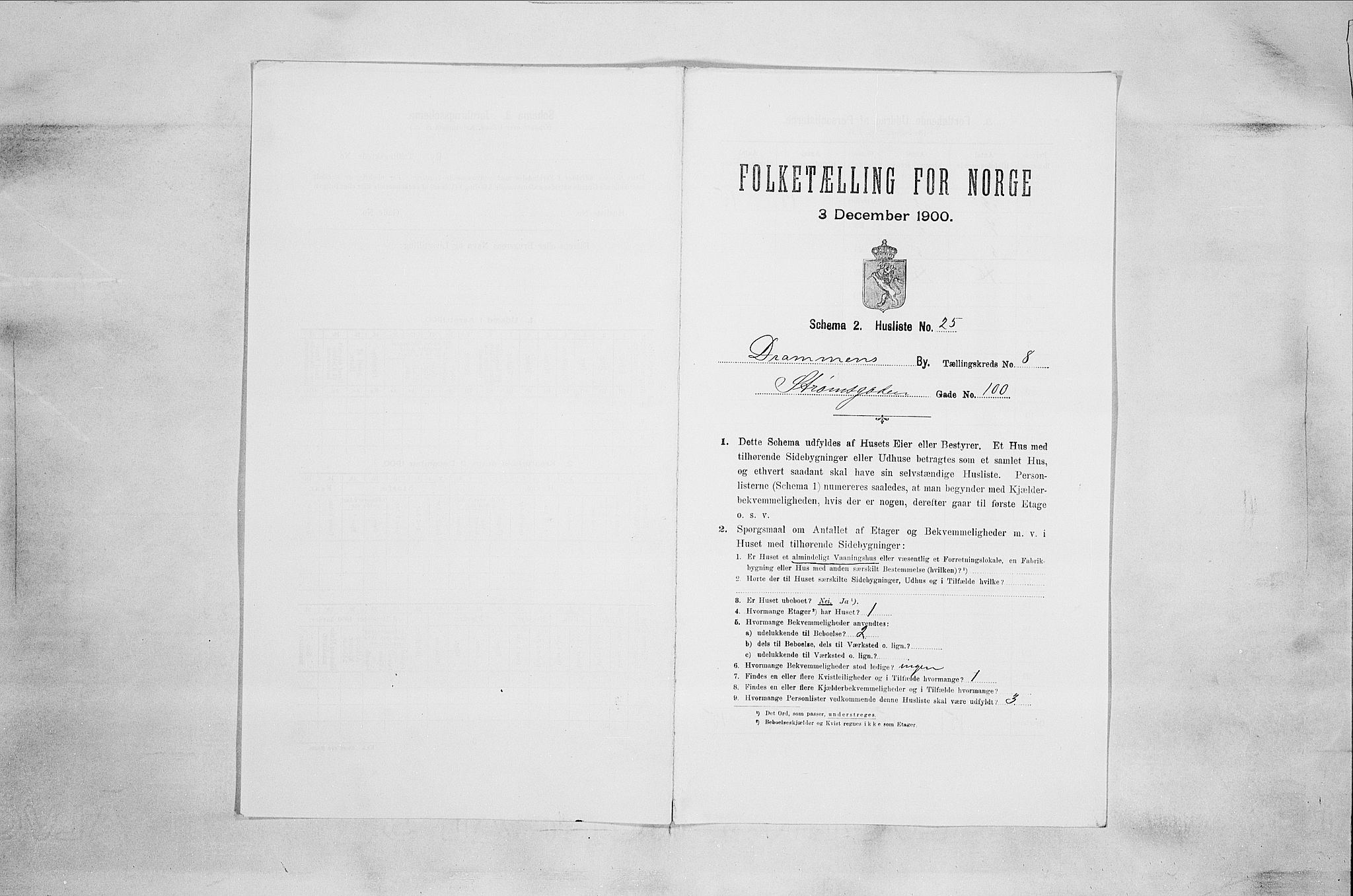 RA, 1900 census for Drammen, 1900, p. 1580