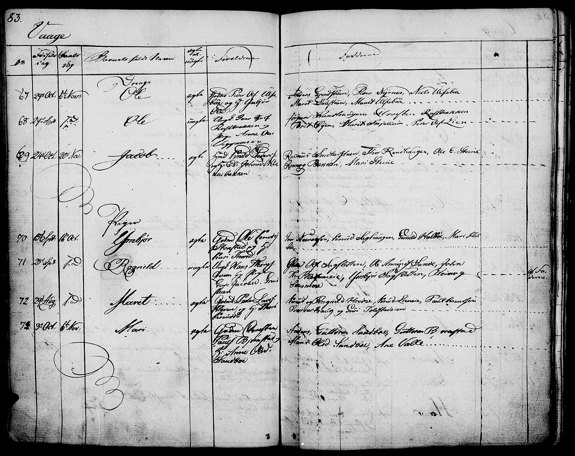 Vågå prestekontor, SAH/PREST-076/H/Ha/Haa/L0004: Parish register (official) no. 4 /1, 1827-1842, p. 83