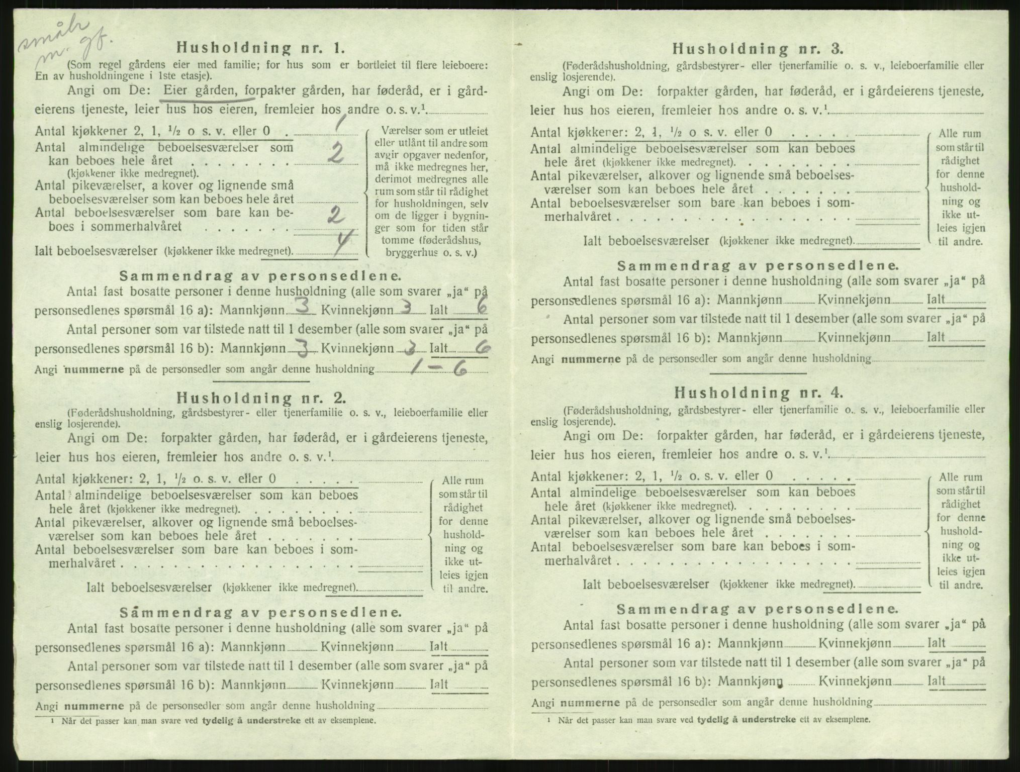 SAT, 1920 census for Aure, 1920, p. 847