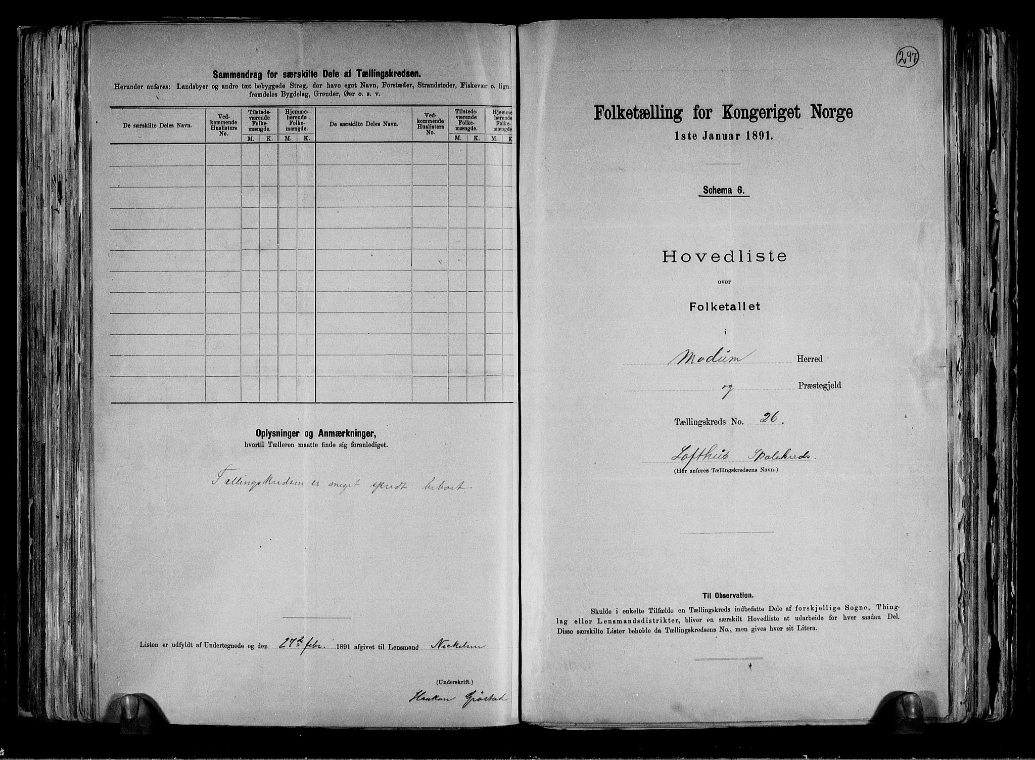 RA, 1891 census for 0623 Modum, 1891, p. 60