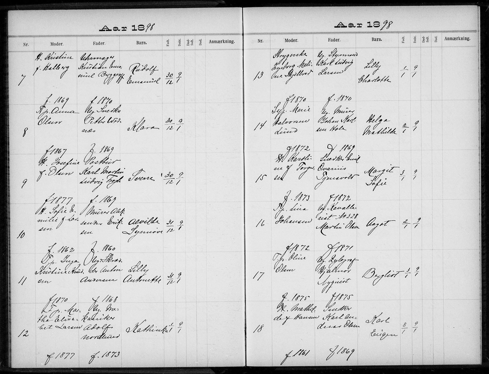 Rikshospitalet prestekontor Kirkebøker, AV/SAO-A-10309b/K/L0004/0003: Baptism register no. 4.3, 1897-1899