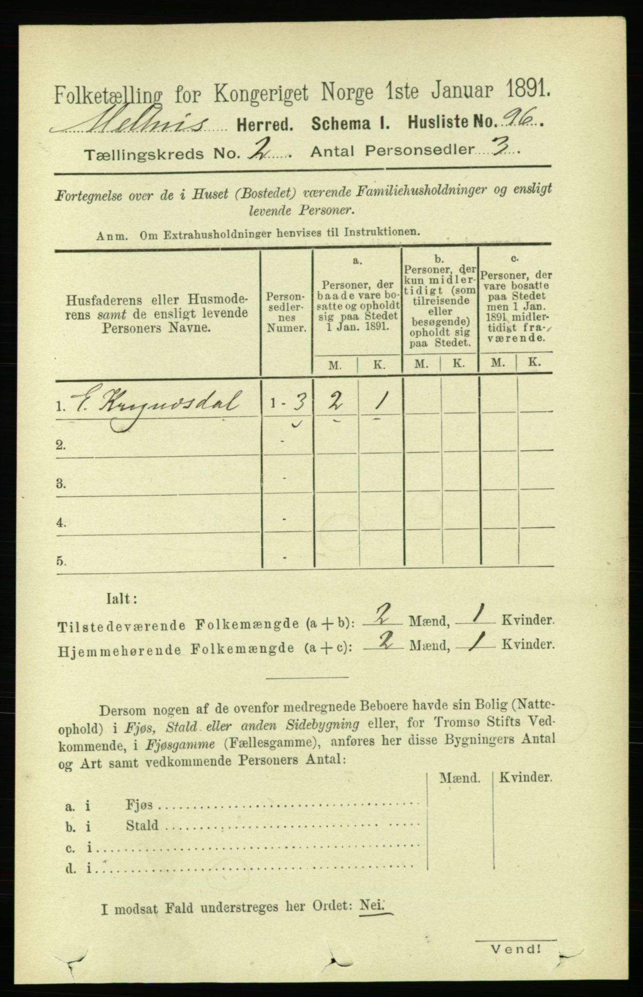 RA, 1891 census for 1653 Melhus, 1891, p. 734