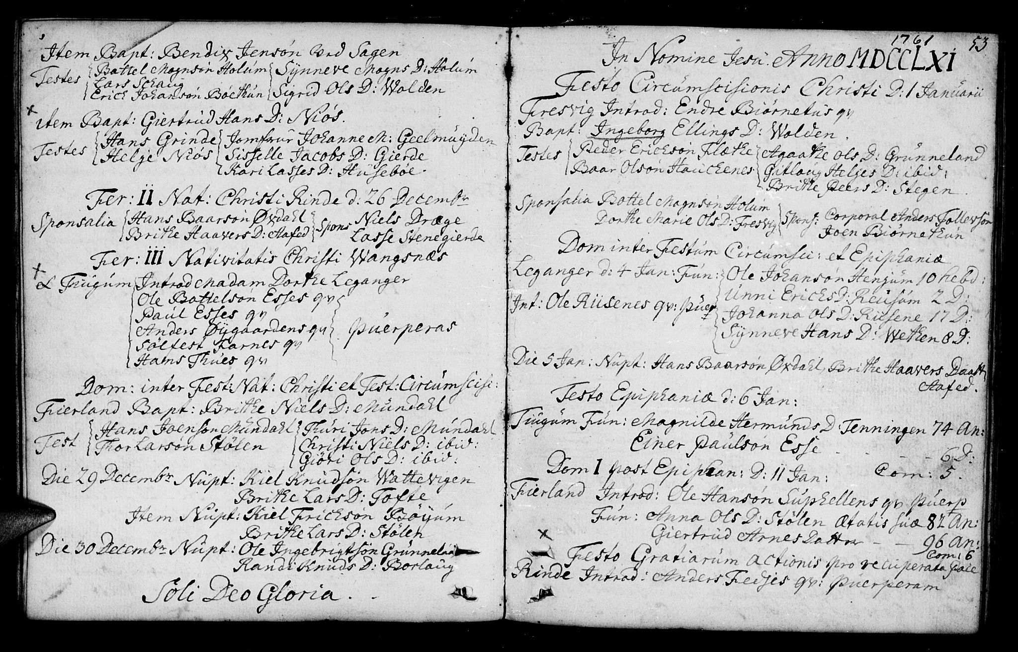 Leikanger sokneprestembete, AV/SAB-A-81001/H/Haa/Haaa/L0003: Parish register (official) no. A 3, 1756-1770, p. 53