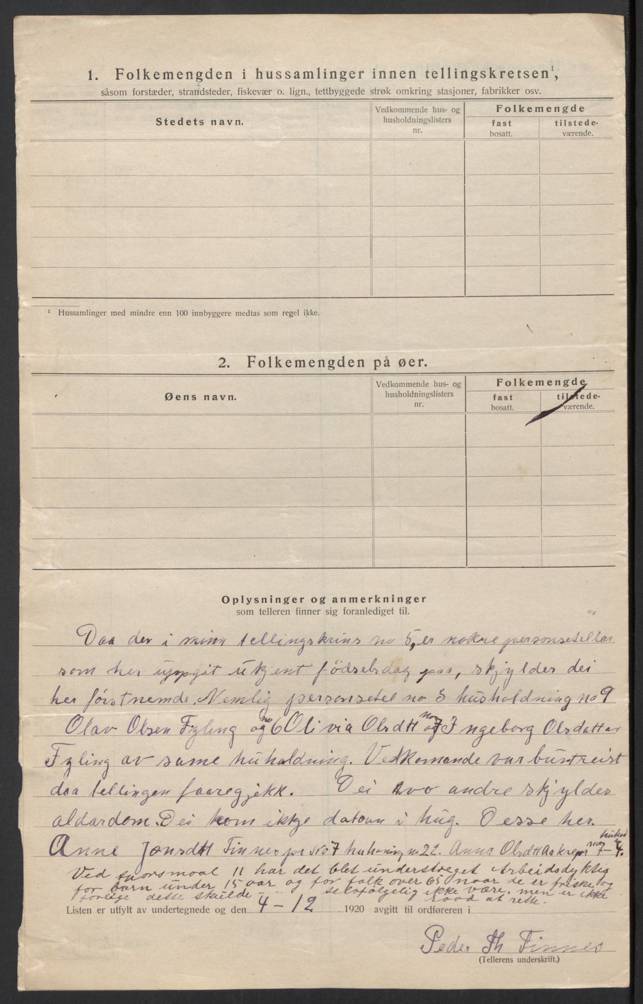 SAT, 1920 census for Hjørundfjord, 1920, p. 21