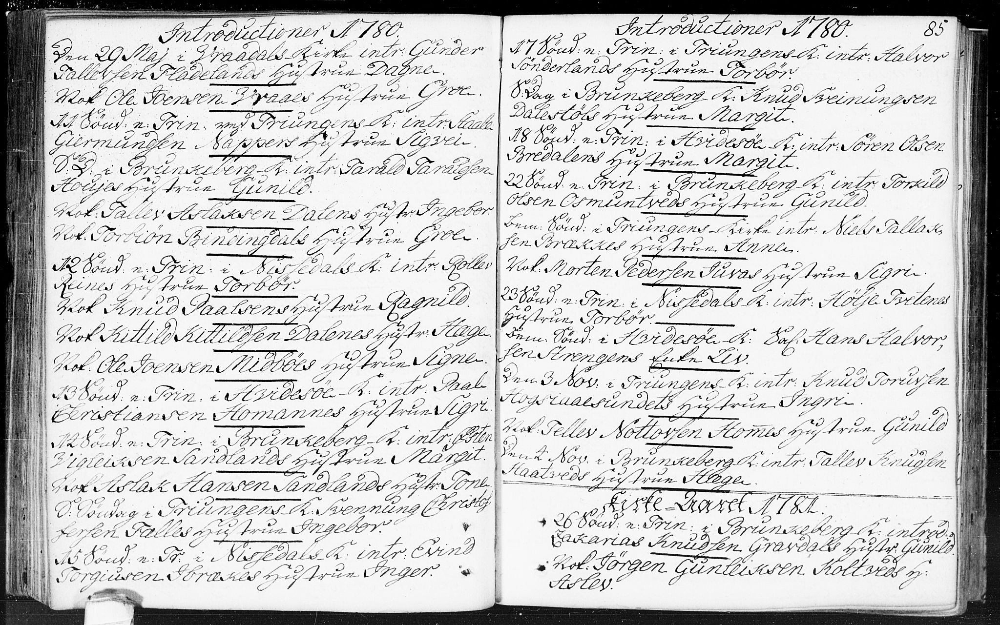 Kviteseid kirkebøker, SAKO/A-276/F/Fa/L0002: Parish register (official) no. I 2, 1773-1786, p. 85