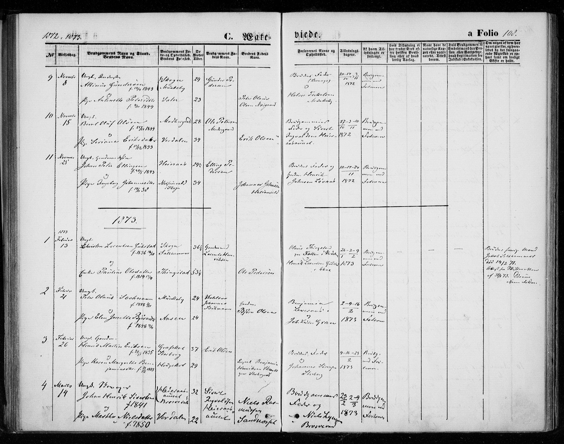 Ministerialprotokoller, klokkerbøker og fødselsregistre - Nord-Trøndelag, SAT/A-1458/721/L0206: Parish register (official) no. 721A01, 1864-1874, p. 108