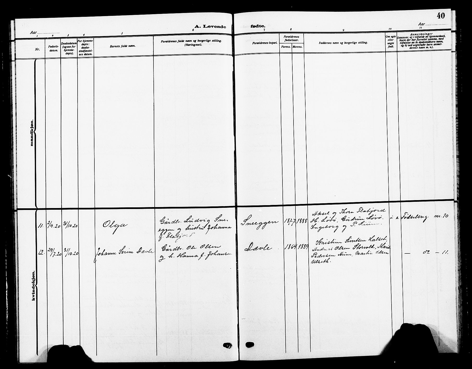 Ministerialprotokoller, klokkerbøker og fødselsregistre - Sør-Trøndelag, SAT/A-1456/618/L0453: Parish register (copy) no. 618C04, 1907-1925, p. 40
