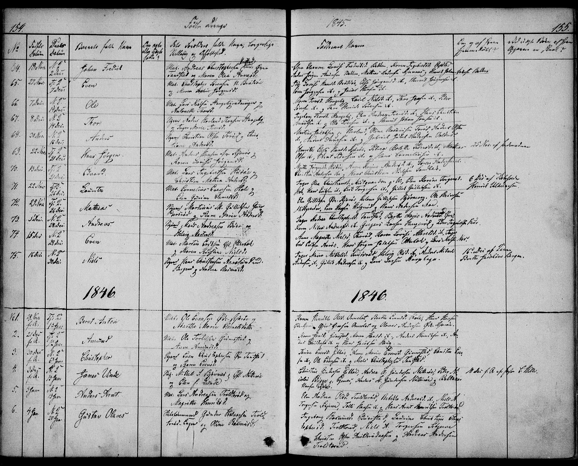 Nøtterøy kirkebøker, SAKO/A-354/F/Fa/L0005: Parish register (official) no. I 5, 1839-1852, p. 154-155