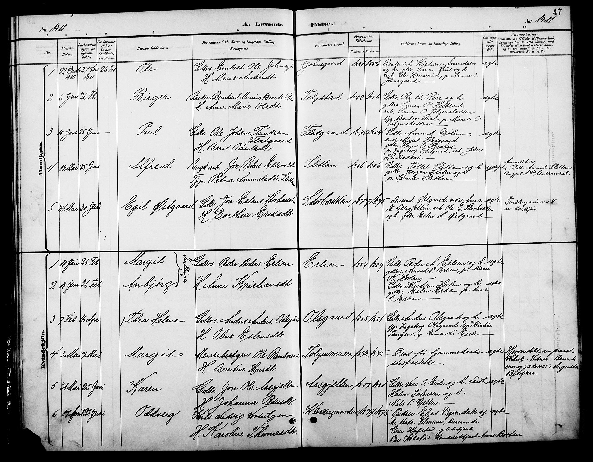 Tolga prestekontor, AV/SAH-PREST-062/L/L0009: Parish register (copy) no. 9, 1892-1919, p. 47