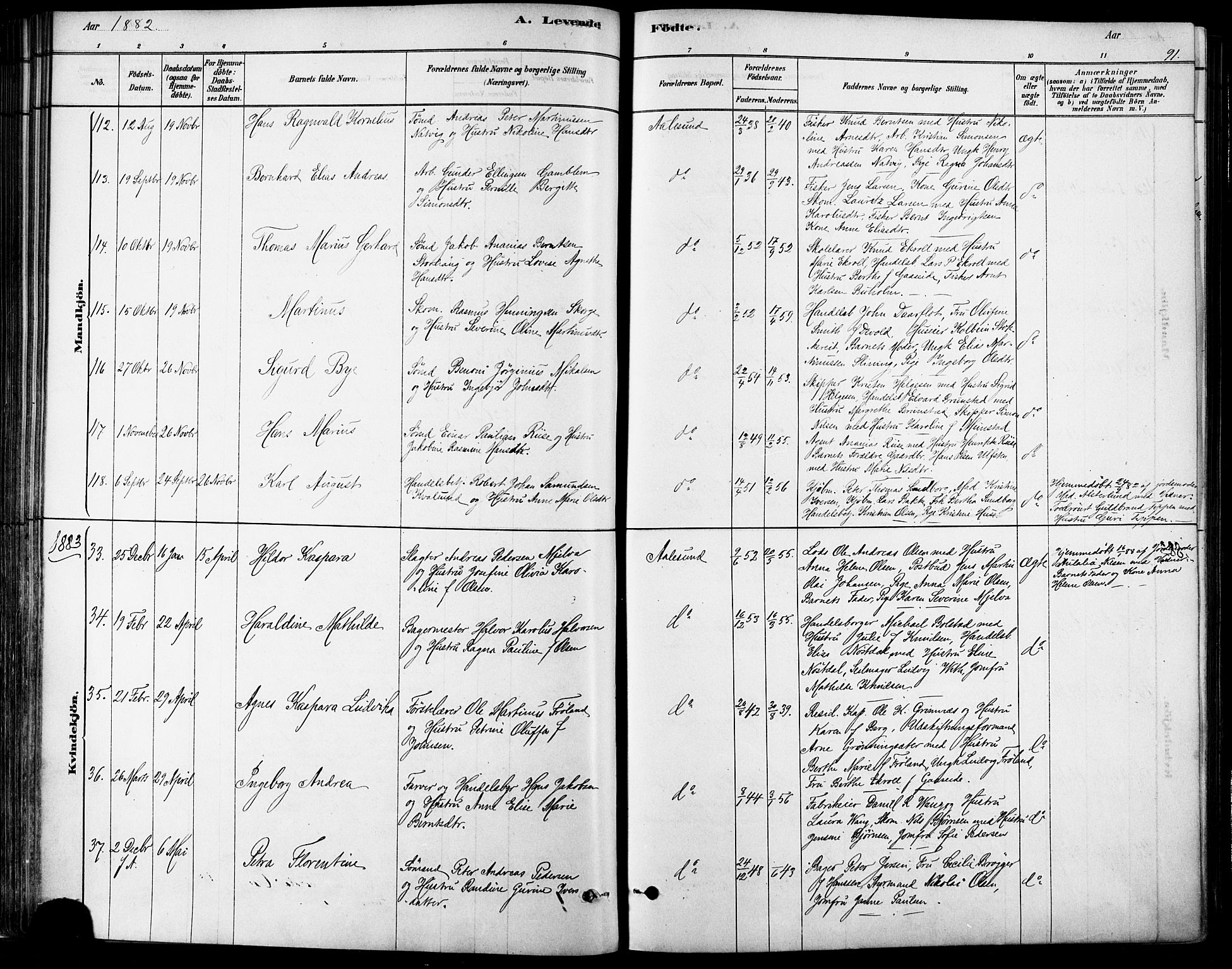 Ministerialprotokoller, klokkerbøker og fødselsregistre - Møre og Romsdal, AV/SAT-A-1454/529/L0454: Parish register (official) no. 529A04, 1878-1885, p. 91