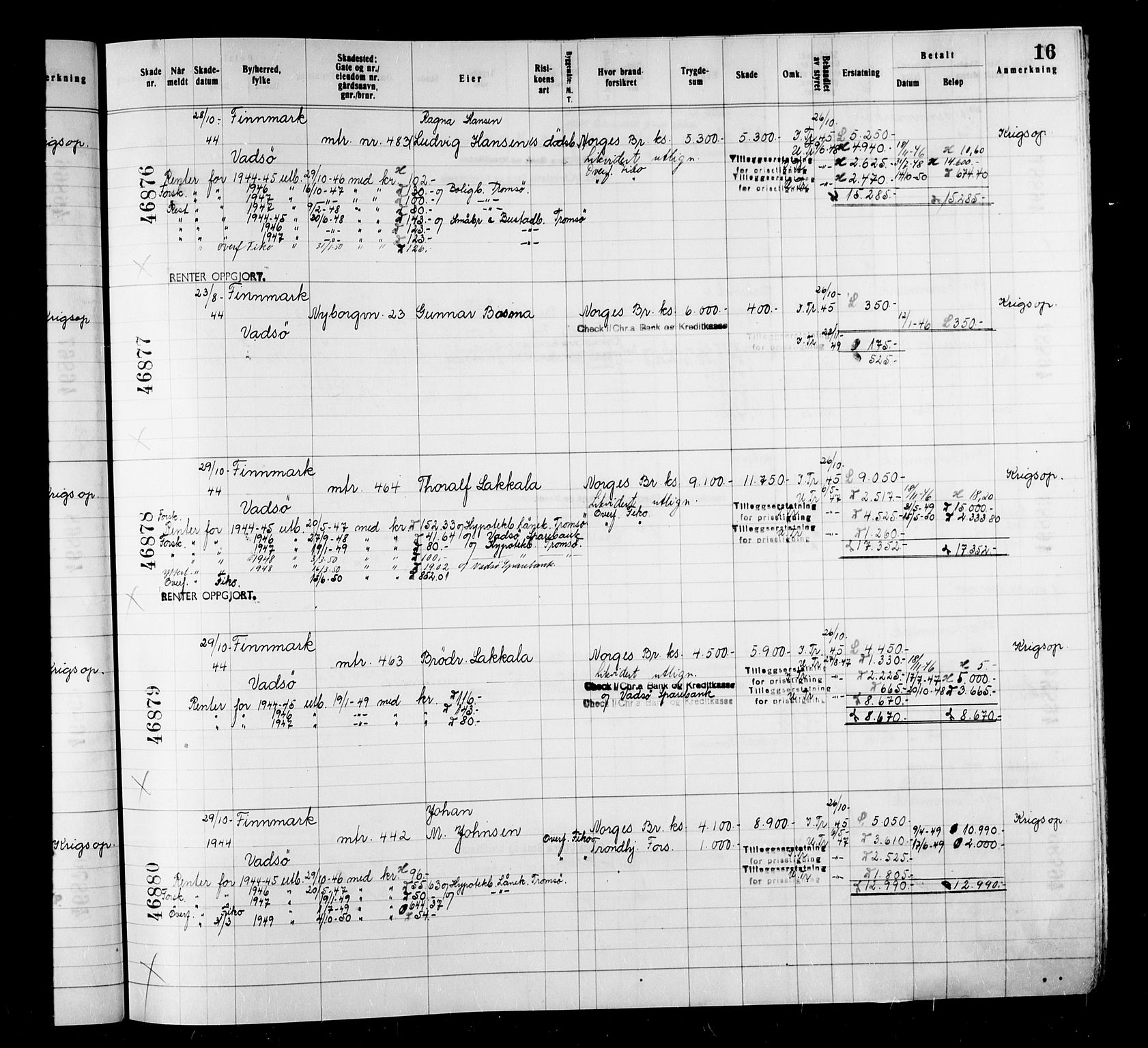 Krigsskadetrygdene for bygninger og løsøre, AV/RA-S-1548/V/L0039: Bygning, branntrygdet., 1940-1945, p. 16