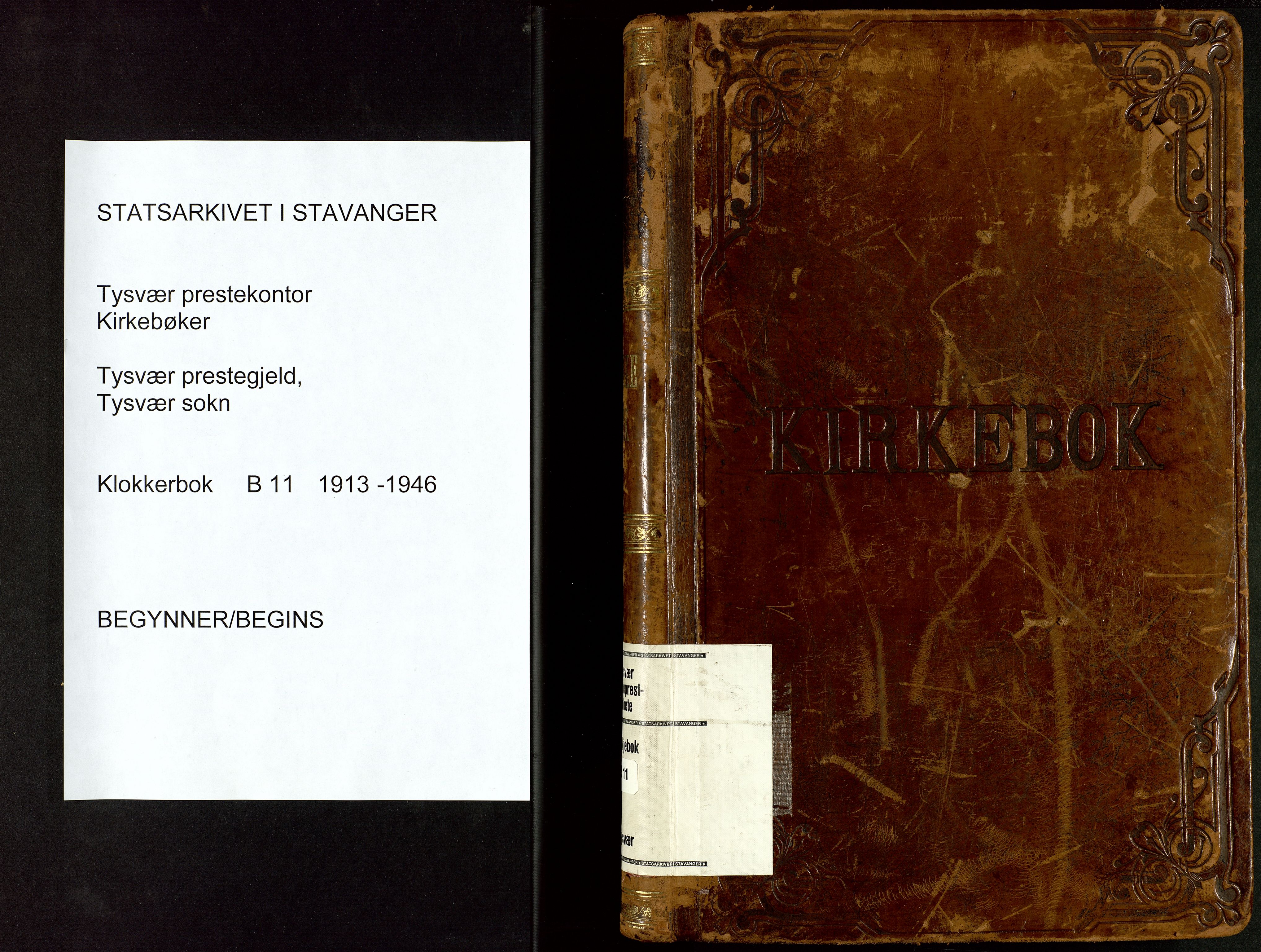 Tysvær sokneprestkontor, SAST/A -101864/H/Ha/Hab/L0011: Parish register (copy) no. B 11, 1913-1946