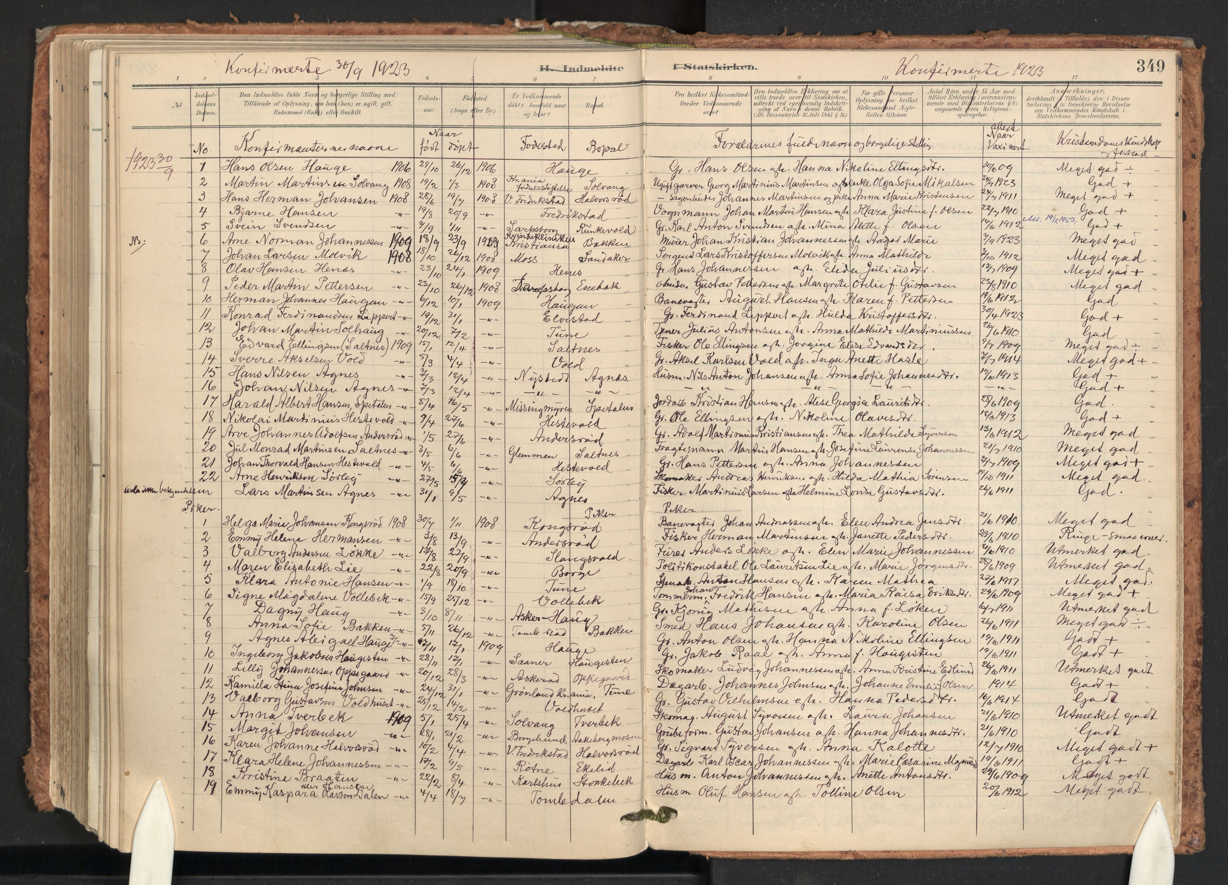 Råde prestekontor kirkebøker, SAO/A-2009/F/Fa/L0008: Parish register (official) no. 8, 1903-1924, p. 349