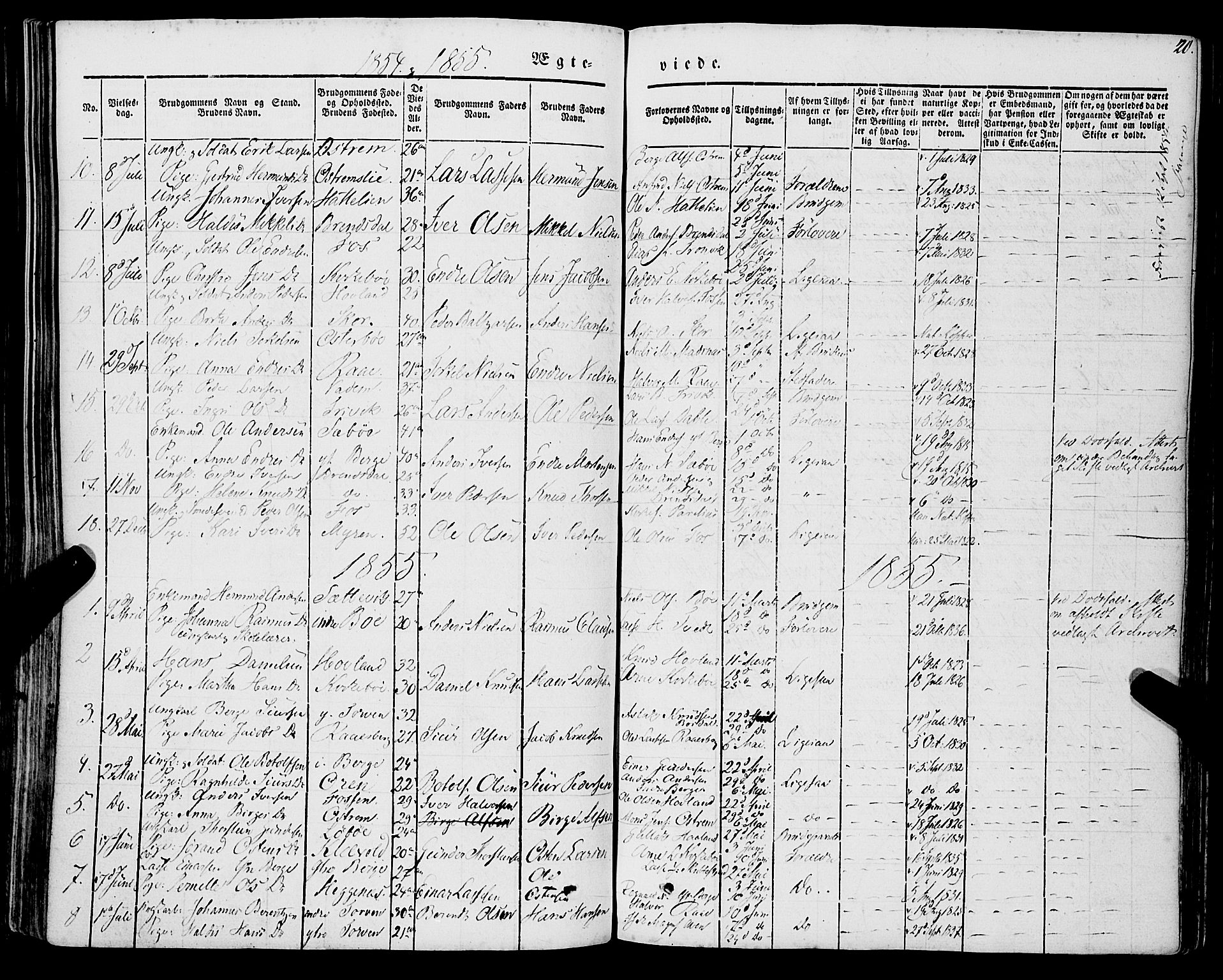 Lavik sokneprestembete, AV/SAB-A-80901: Parish register (official) no. A 3, 1843-1863, p. 20