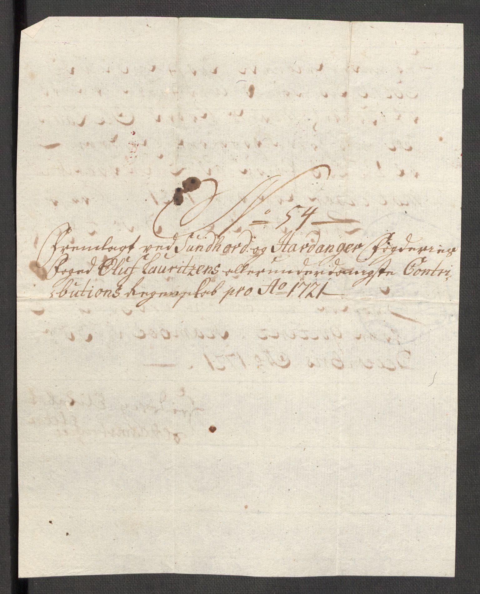 Rentekammeret inntil 1814, Reviderte regnskaper, Fogderegnskap, AV/RA-EA-4092/R48/L3000: Fogderegnskap Sunnhordland og Hardanger, 1721, p. 324