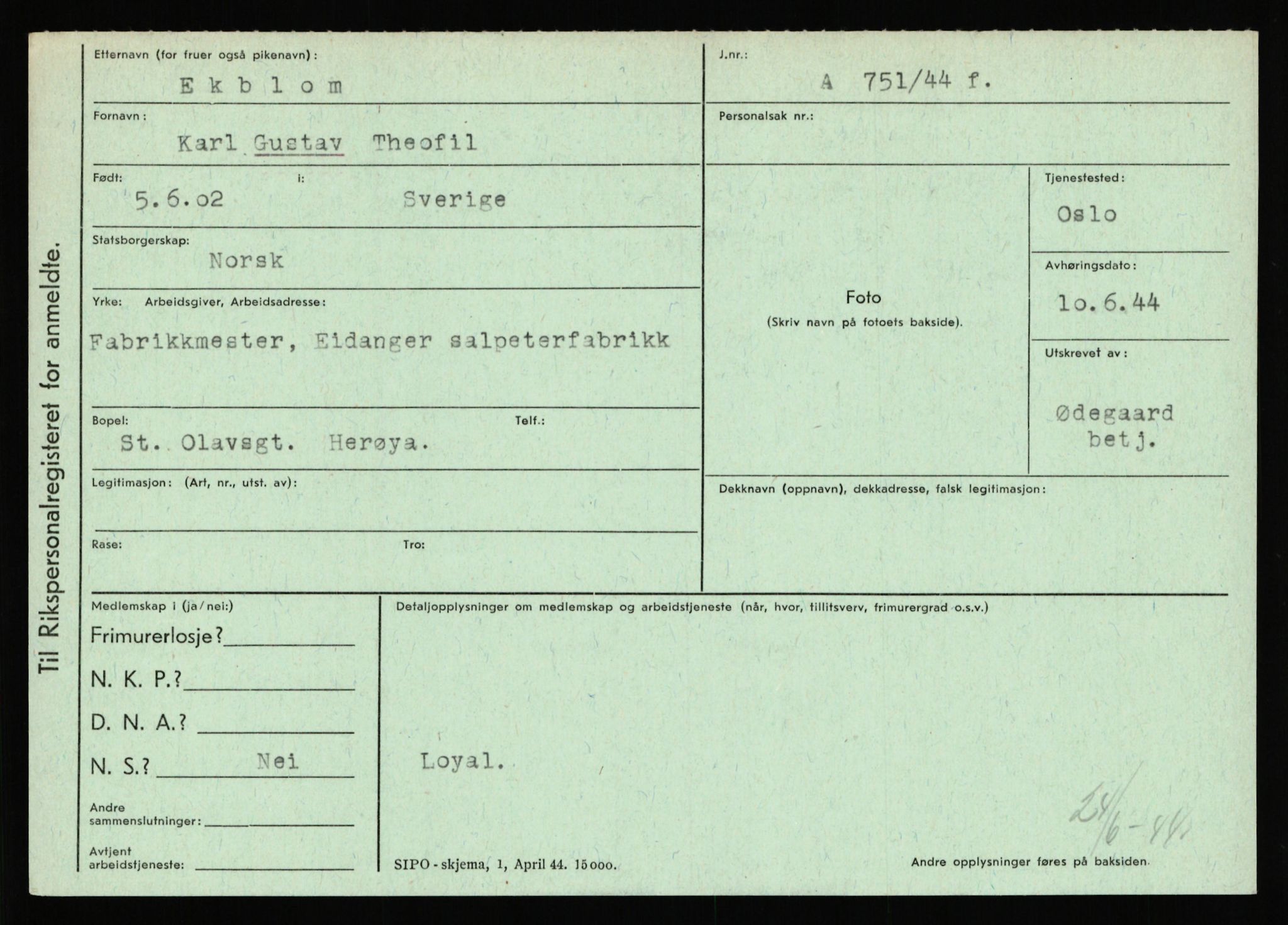 Statspolitiet - Hovedkontoret / Osloavdelingen, AV/RA-S-1329/C/Ca/L0004: Eid - funn av gjenstander	, 1943-1945, p. 355