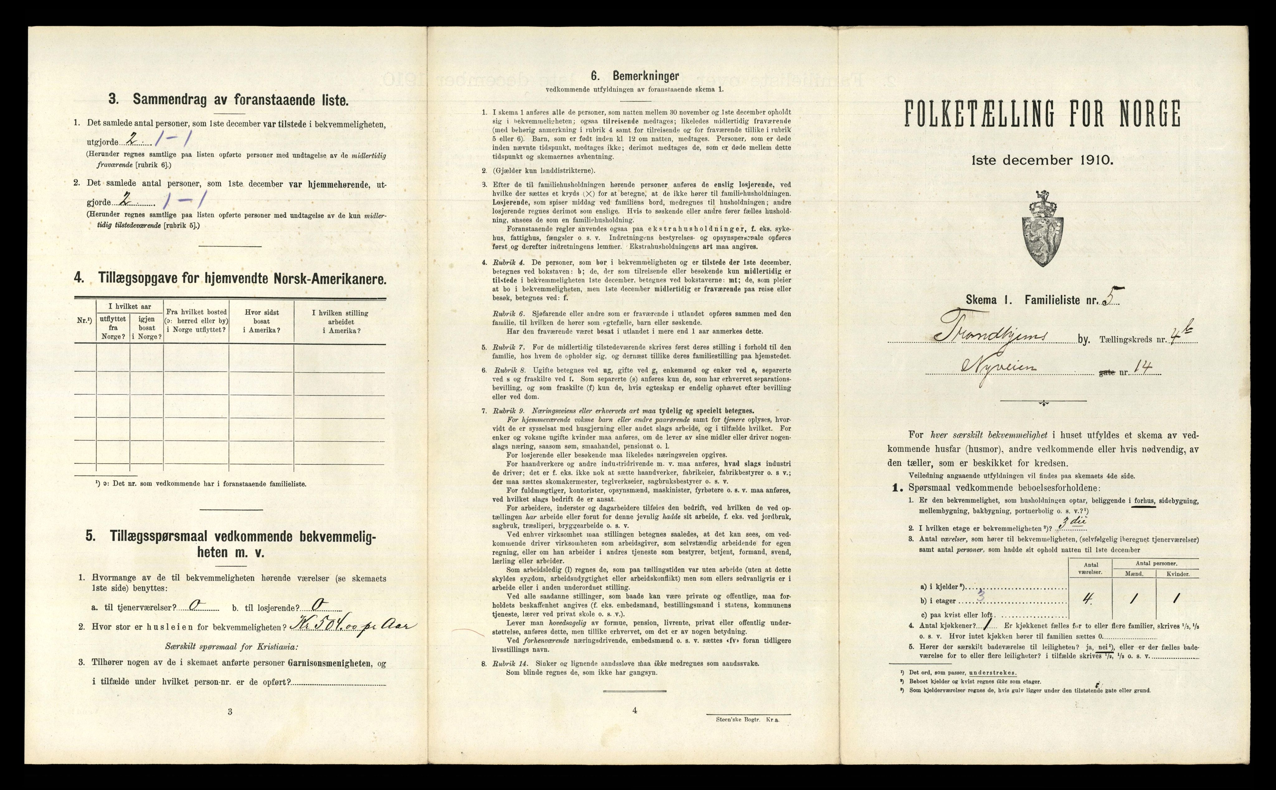 RA, 1910 census for Trondheim, 1910, p. 1077