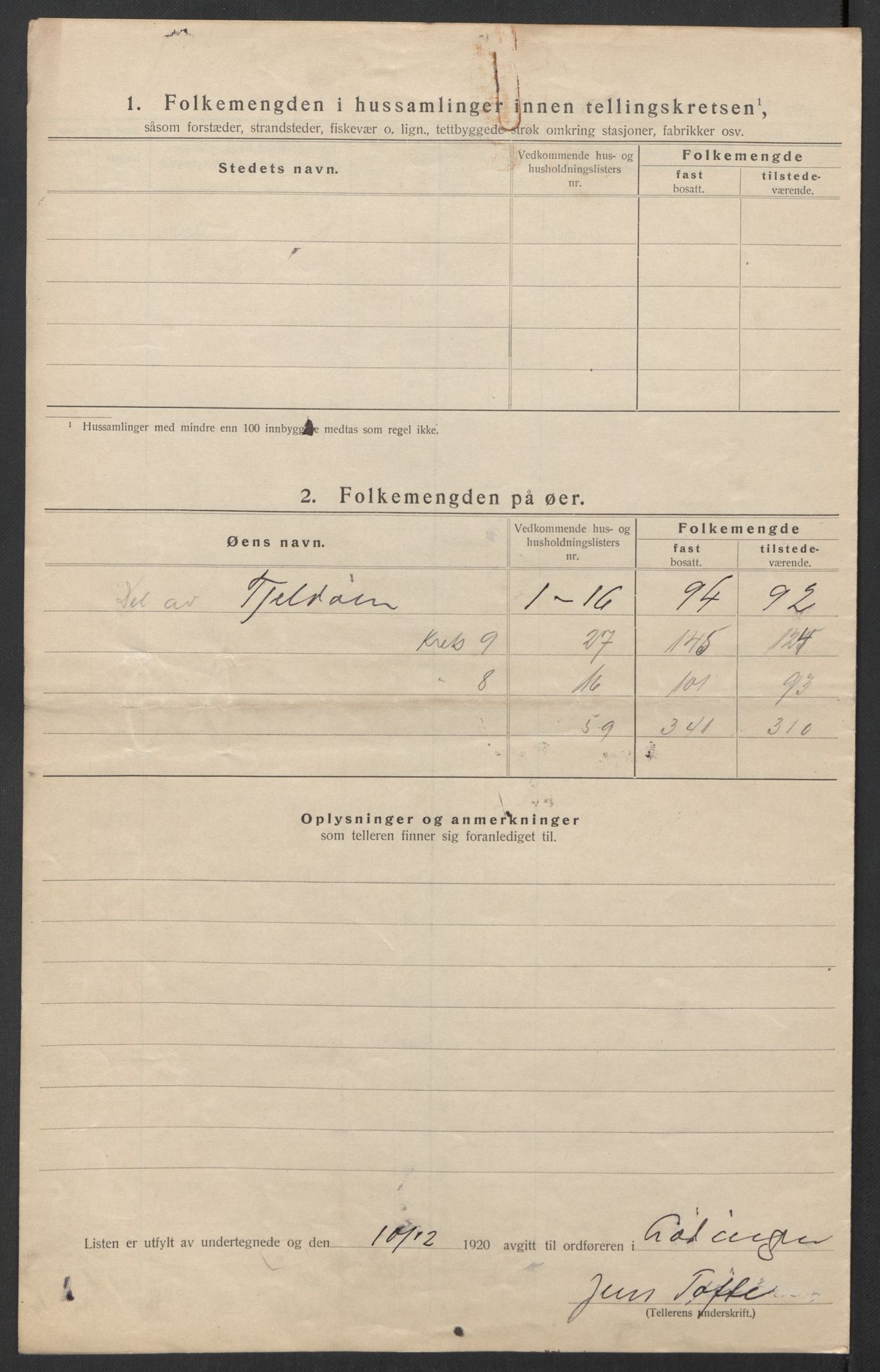 SAT, 1920 census for Lødingen, 1920, p. 35