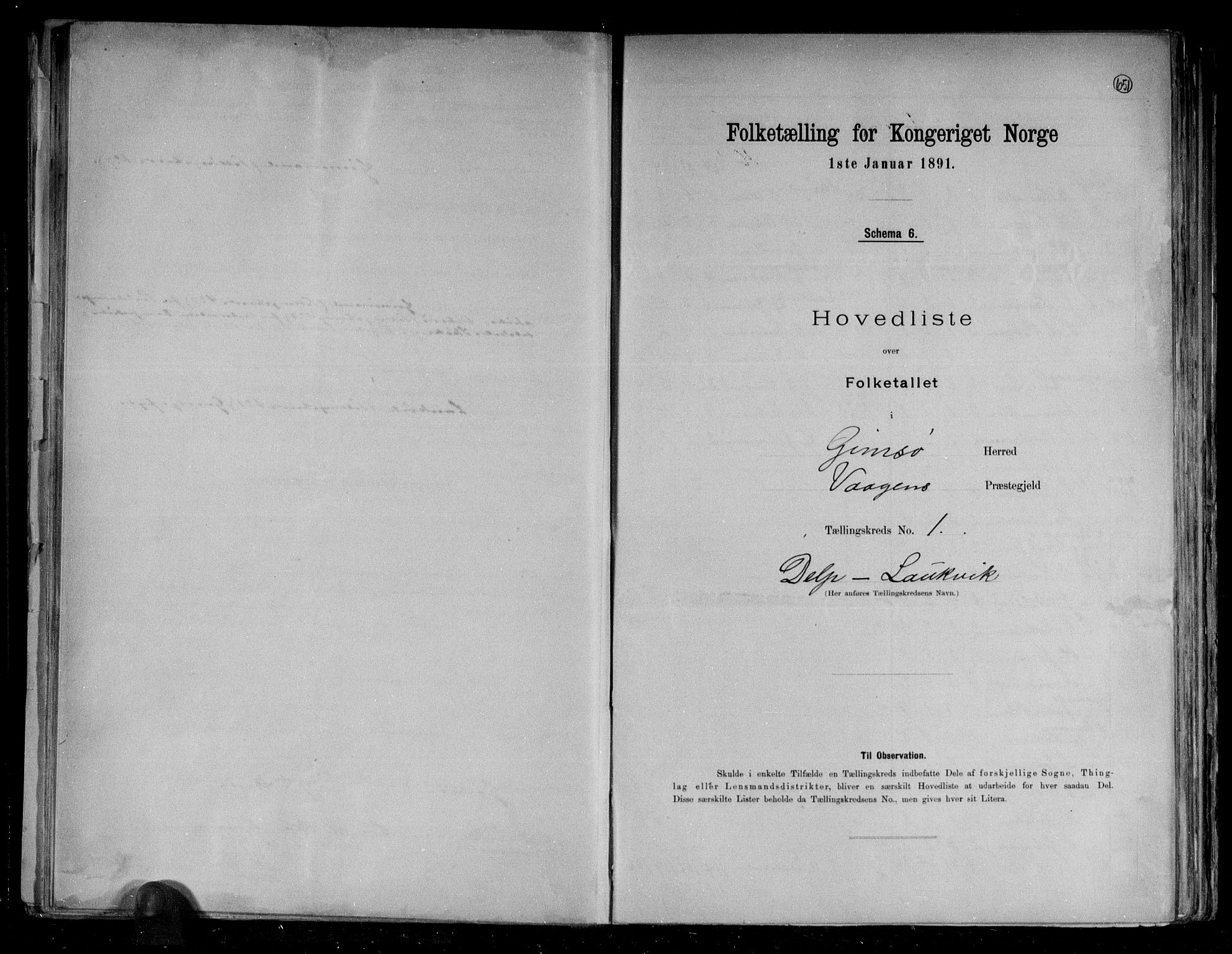 RA, 1891 census for 1864 Gimsøy, 1891, p. 4